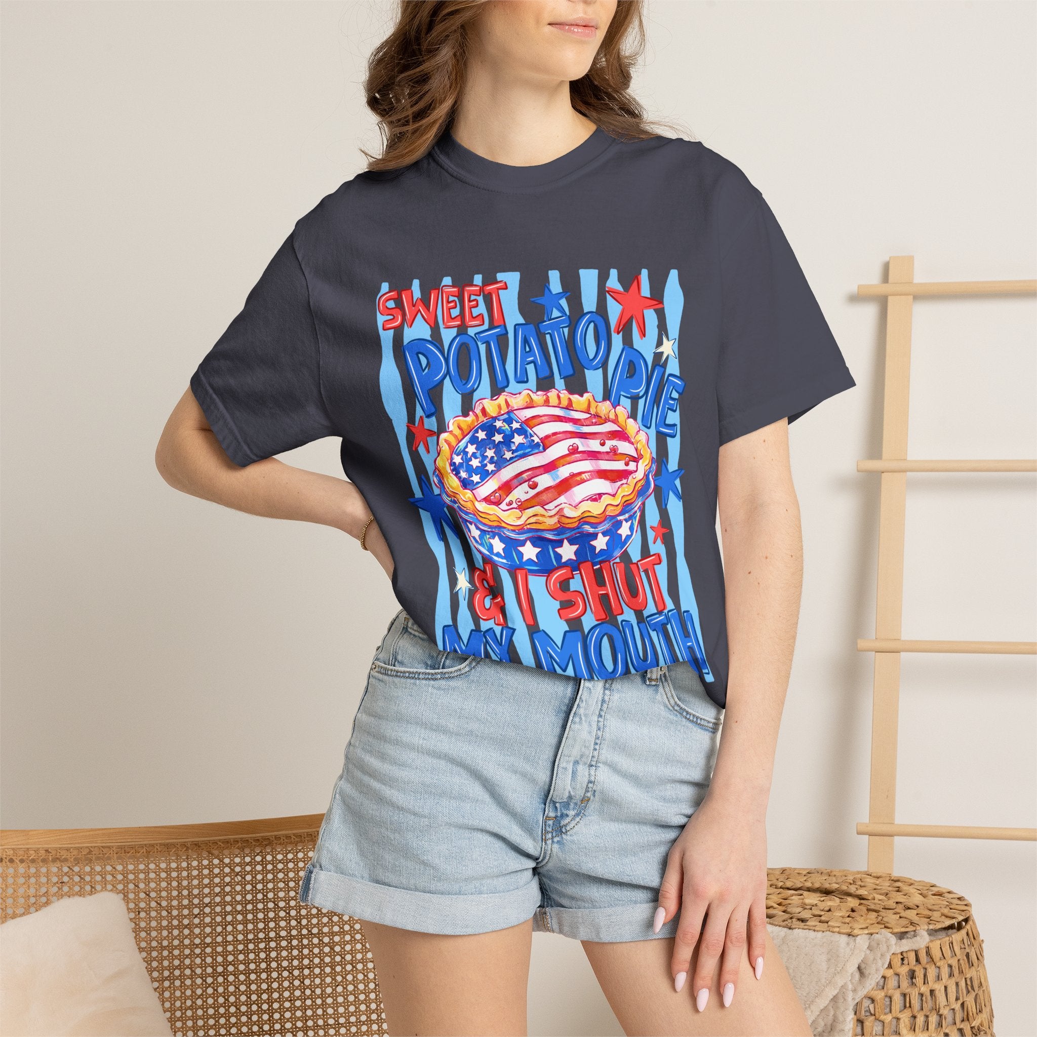 "Sweet Potato Pie & I Shut My Mouth" Patriotic  Tee
