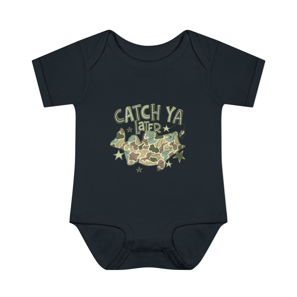 Infant Bodysuit - "Catch Ya Later" Camo Bat Graphic Baby Onesie