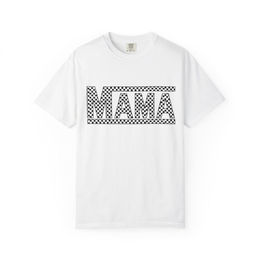 Checkered MAMA Logo T-shirt | Mama Typography Tee