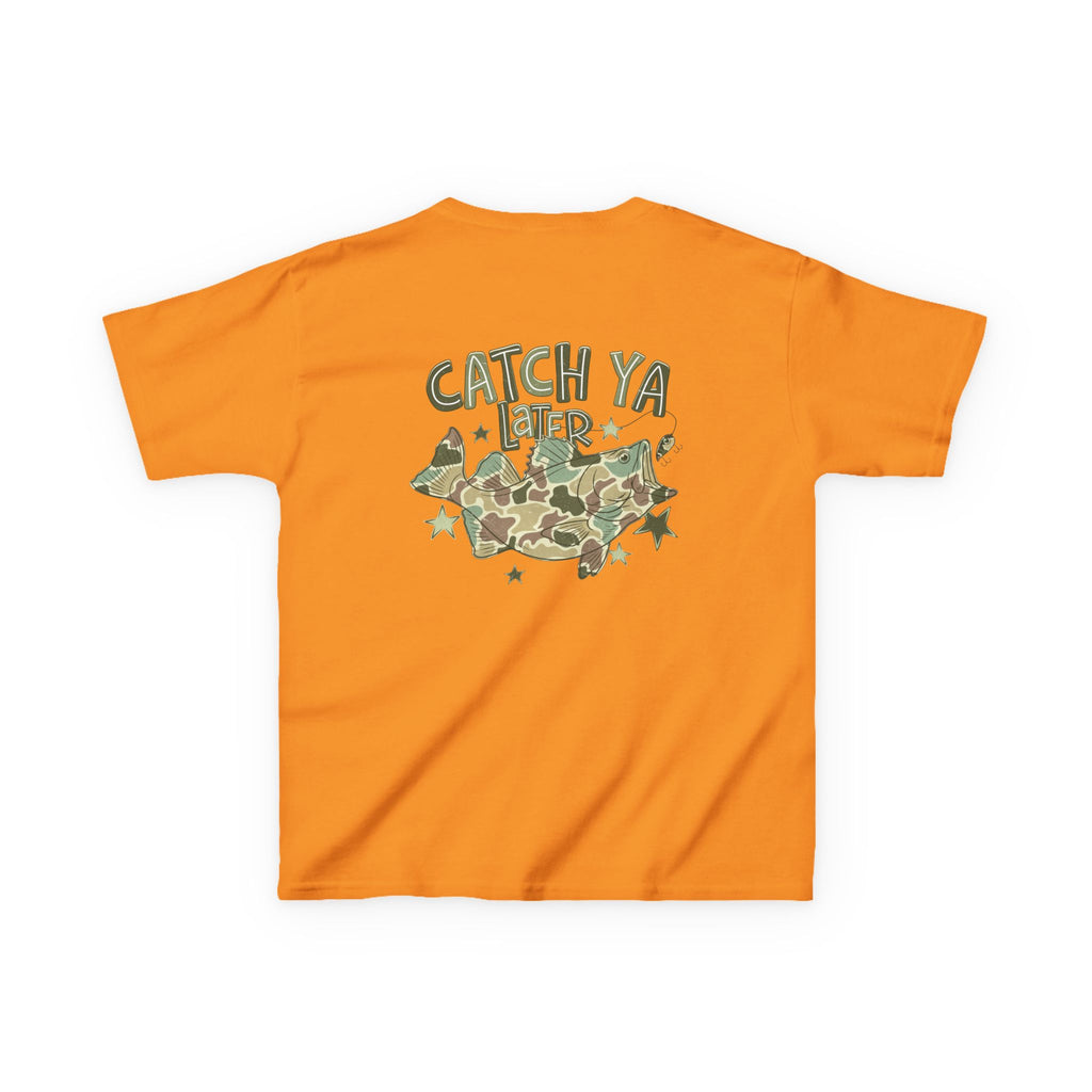 Kids Tee — "Catch Ya Later" Camo Shark Graphic