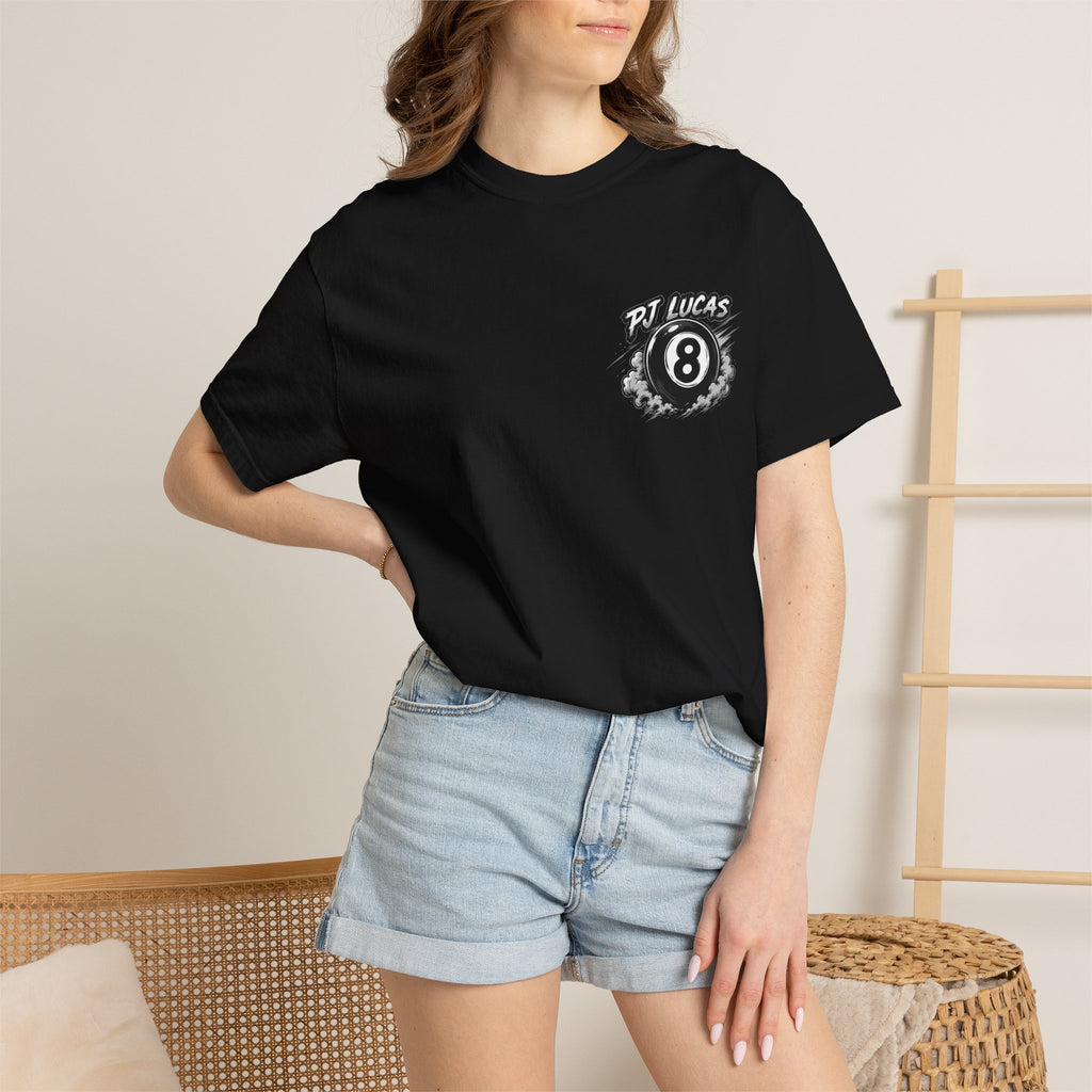 PJ Lucas Race Car T-Shirt — Vintage Black 8-Ball Dirt Track Tee