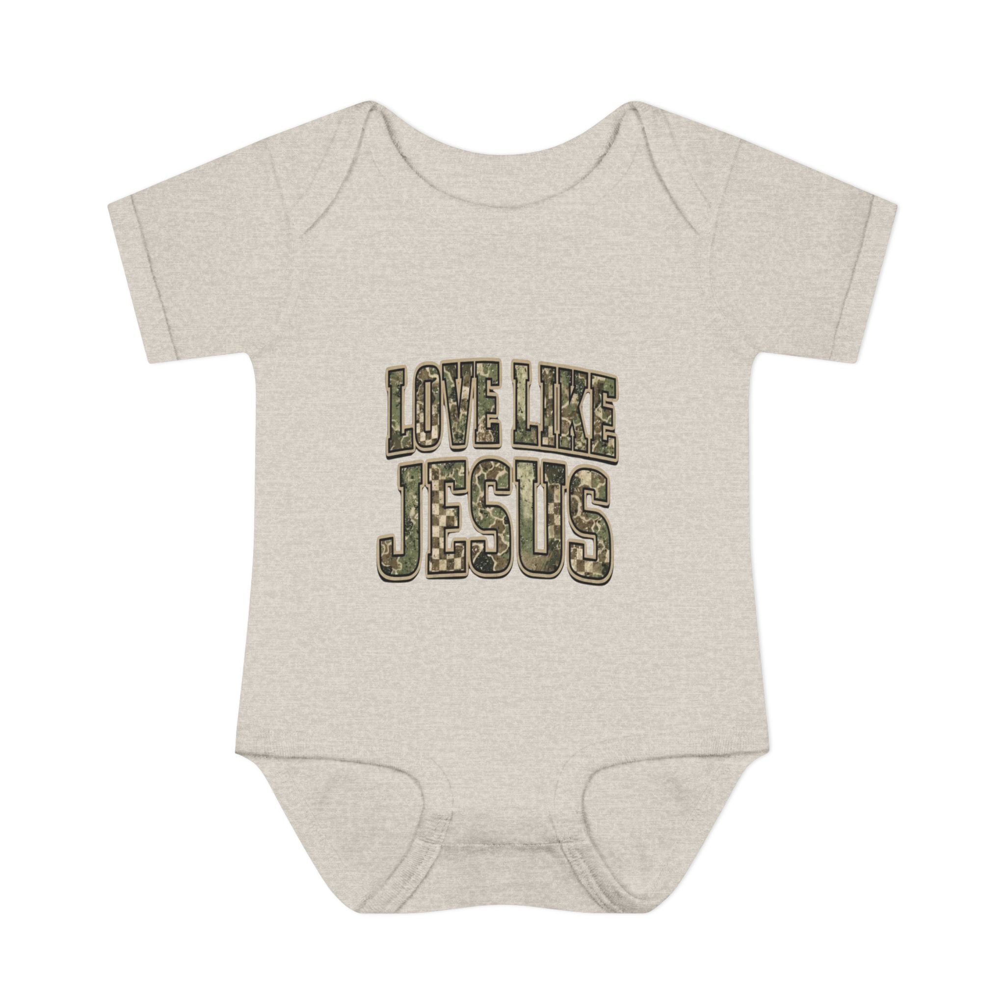 Infant Bodysuit - "Love Like Jesus" Camo Christian Baby Onesie