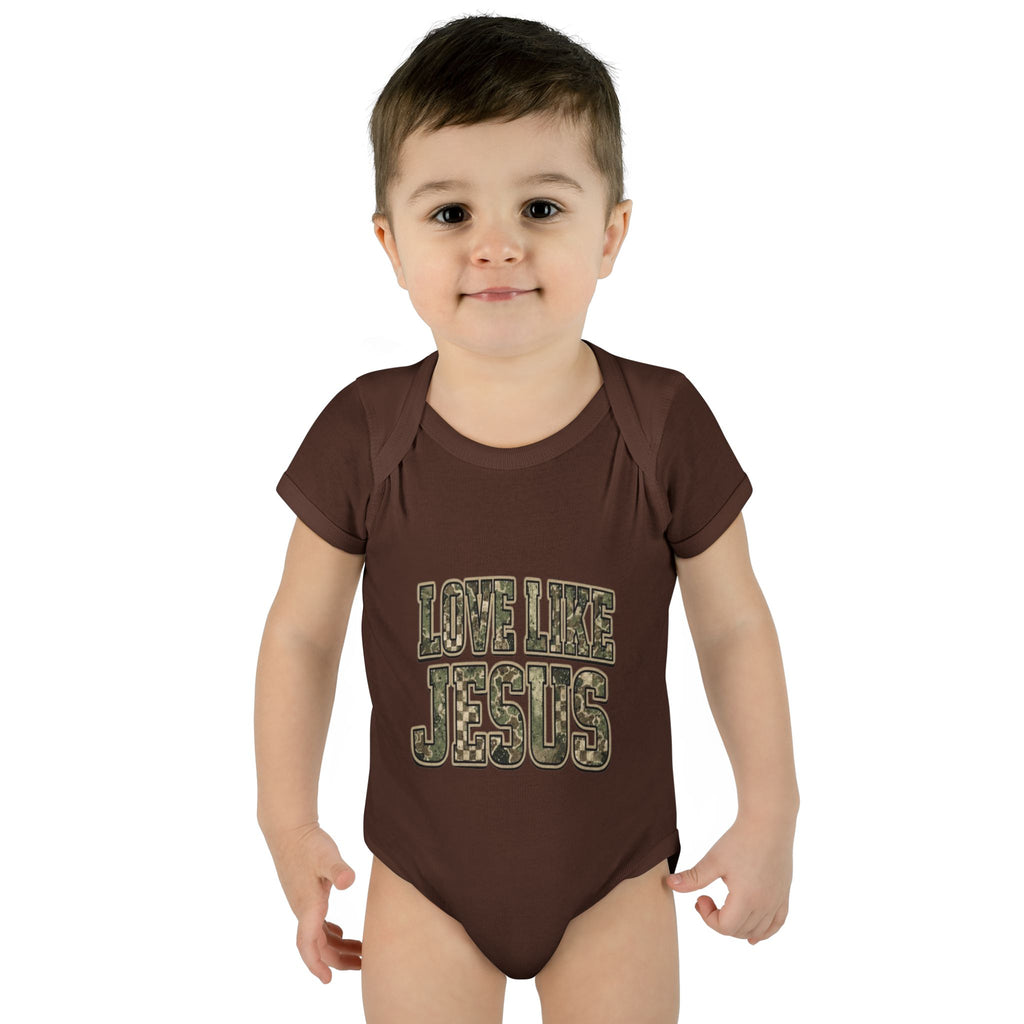 Infant Bodysuit - "Love Like Jesus" Camo Christian Baby Onesie