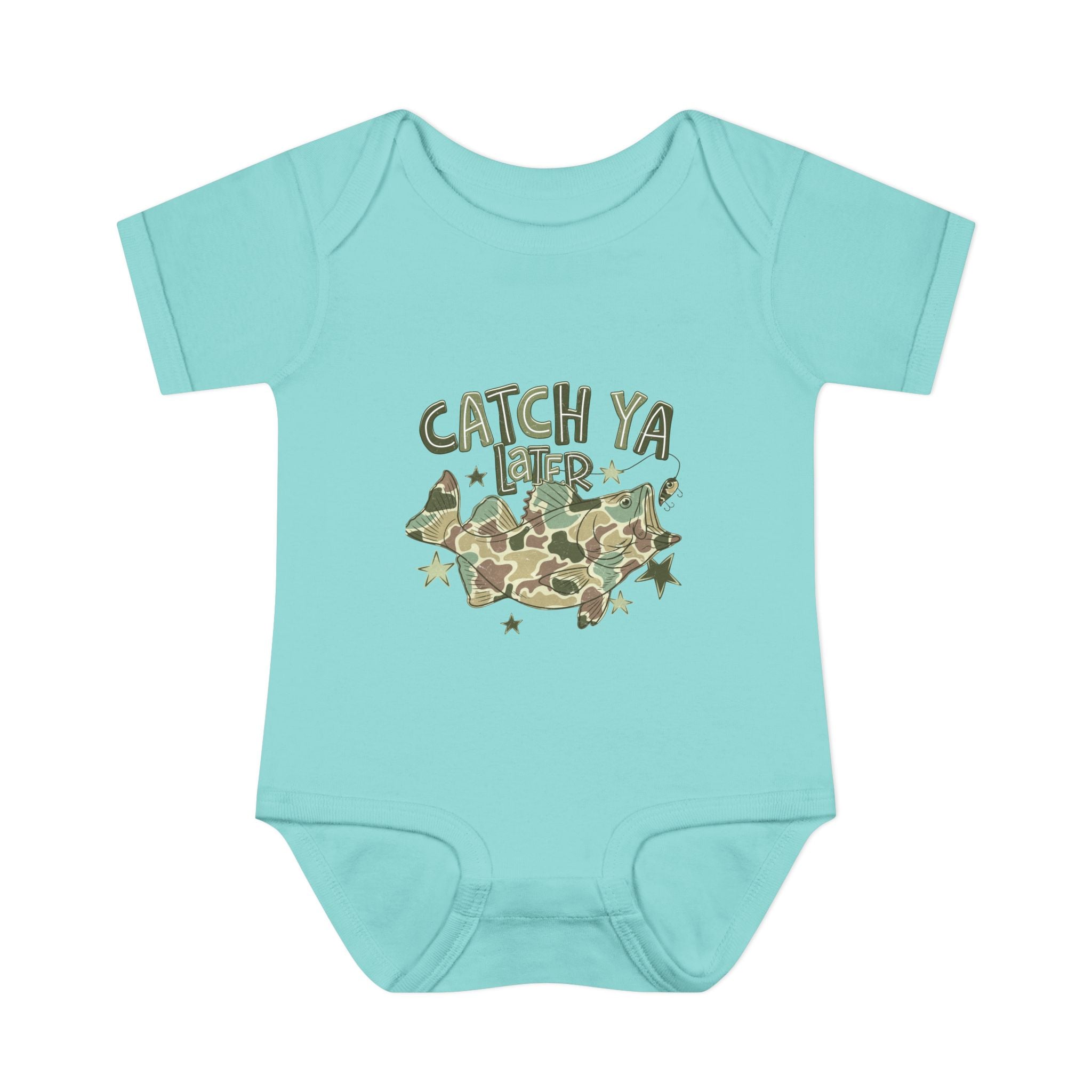 Infant Bodysuit - "Catch Ya Later" Camo Bat Graphic Baby Onesie