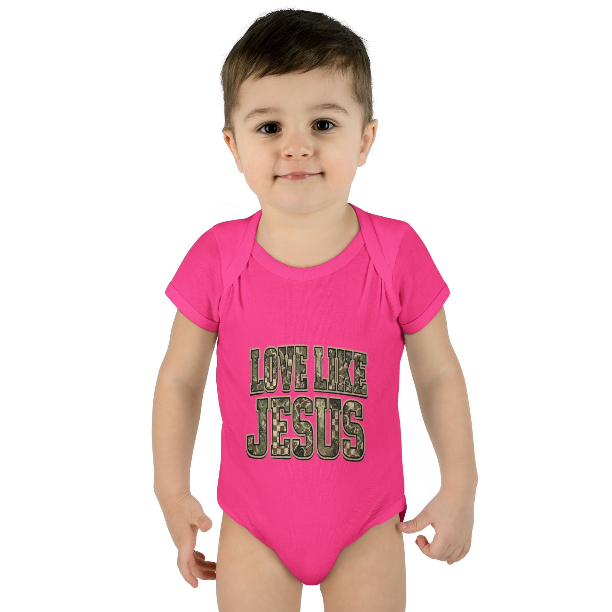Infant Bodysuit - "Love Like Jesus" Camo Christian Baby Onesie