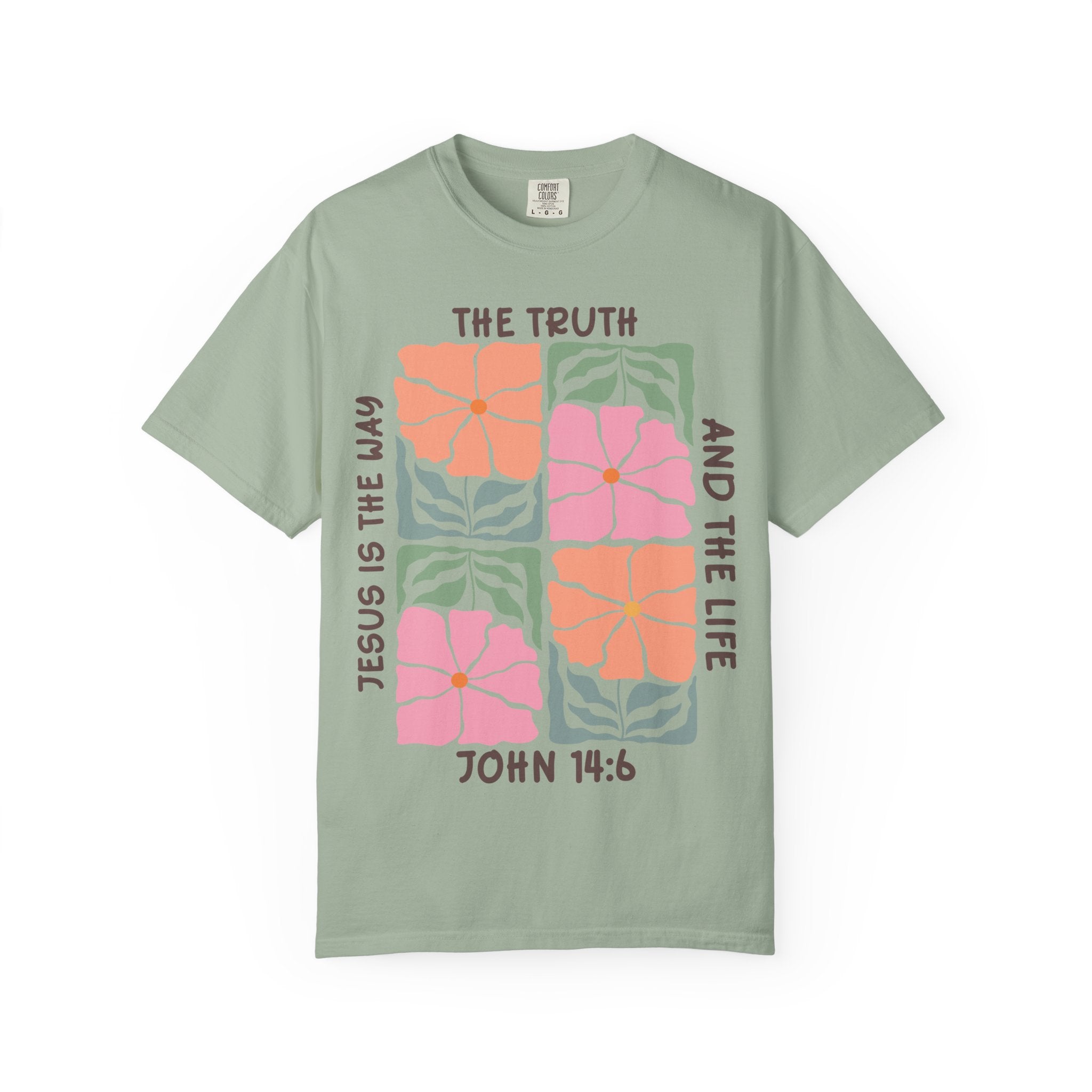 Christian Floral T-Shirt — "The Truth and the Life" John 14:6 Graphic Tee