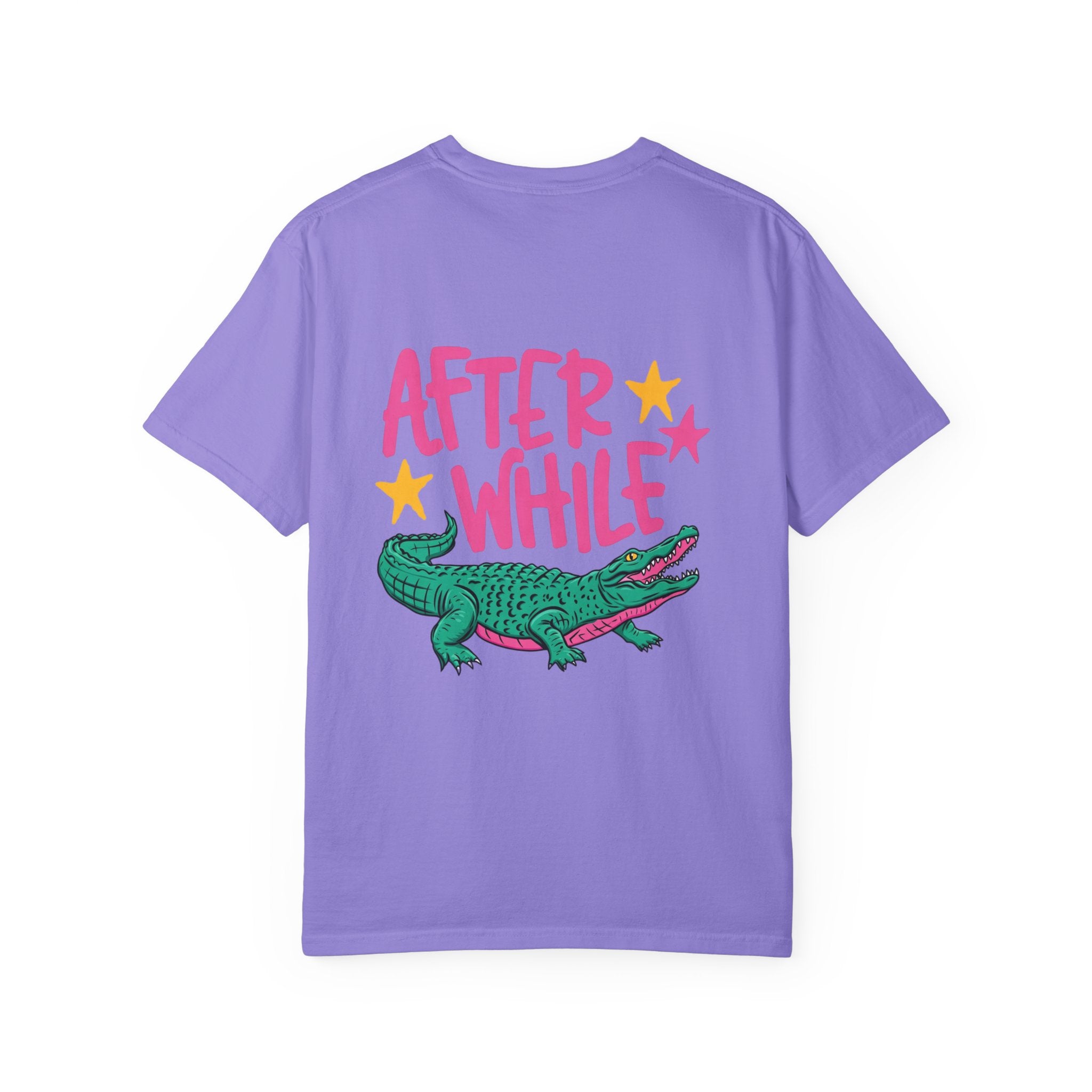 Later/After While Alligator T-Shirt — Retro Pink & Teal Graphic Tee