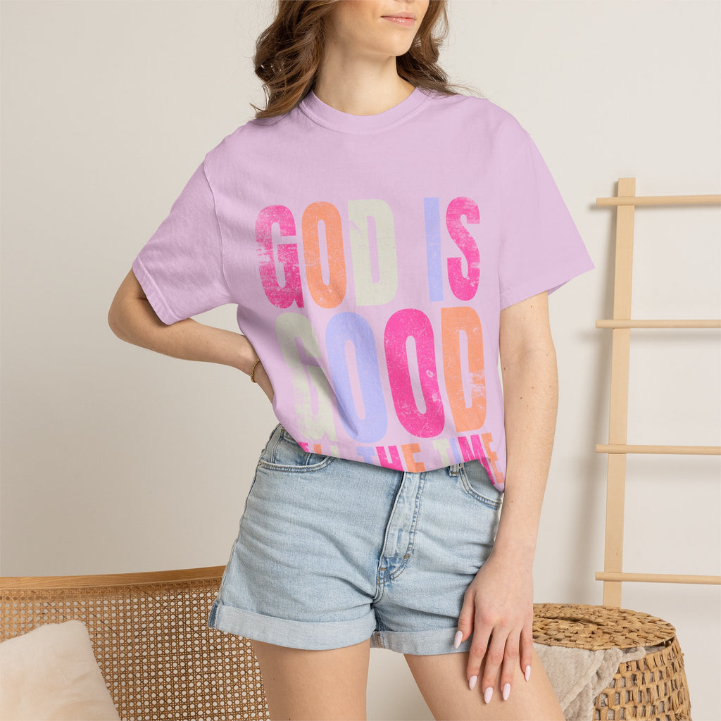 God Is Good All The Time T-Shirt — Pastel Christian Faith Tee