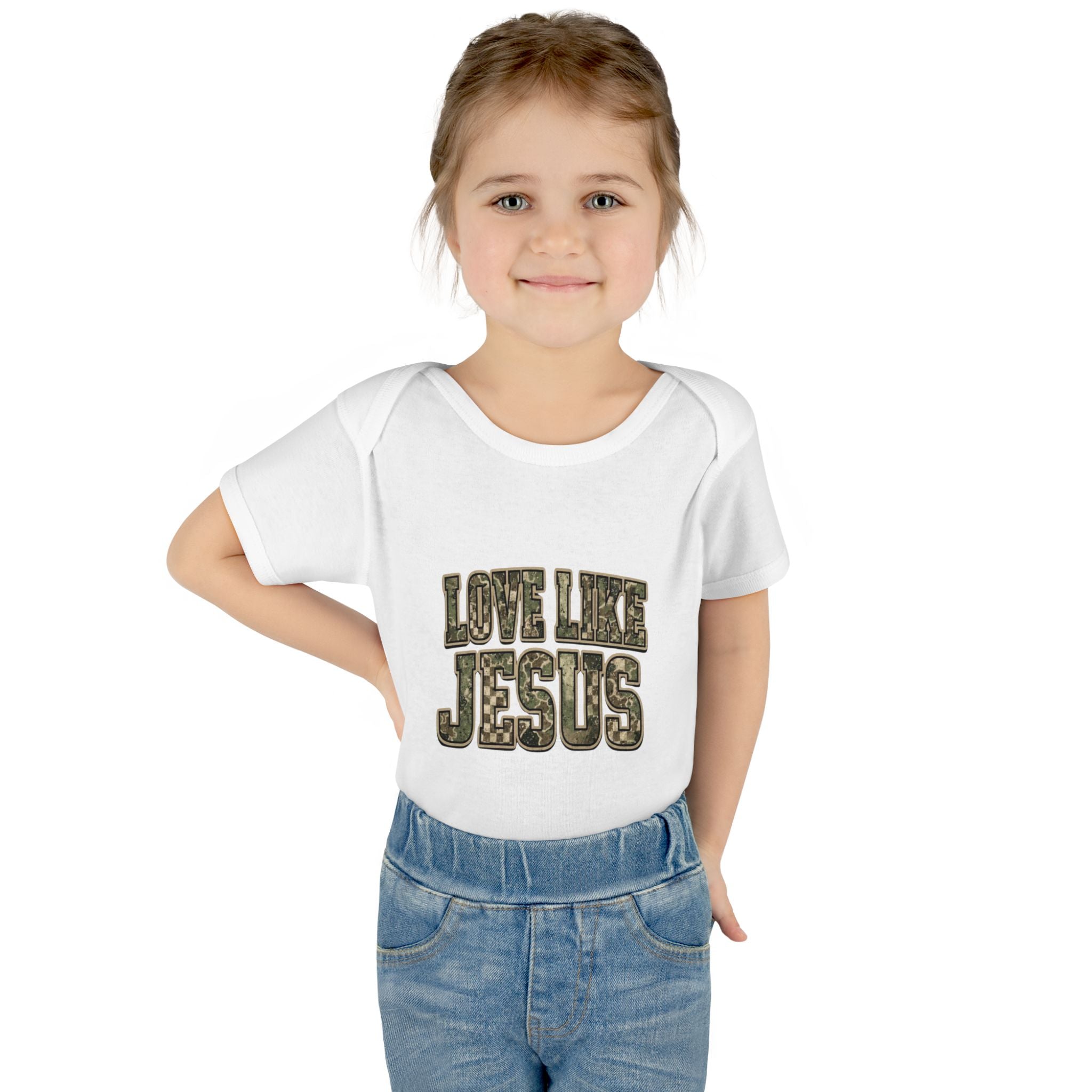 Infant Bodysuit - "Love Like Jesus" Camo Christian Baby Onesie