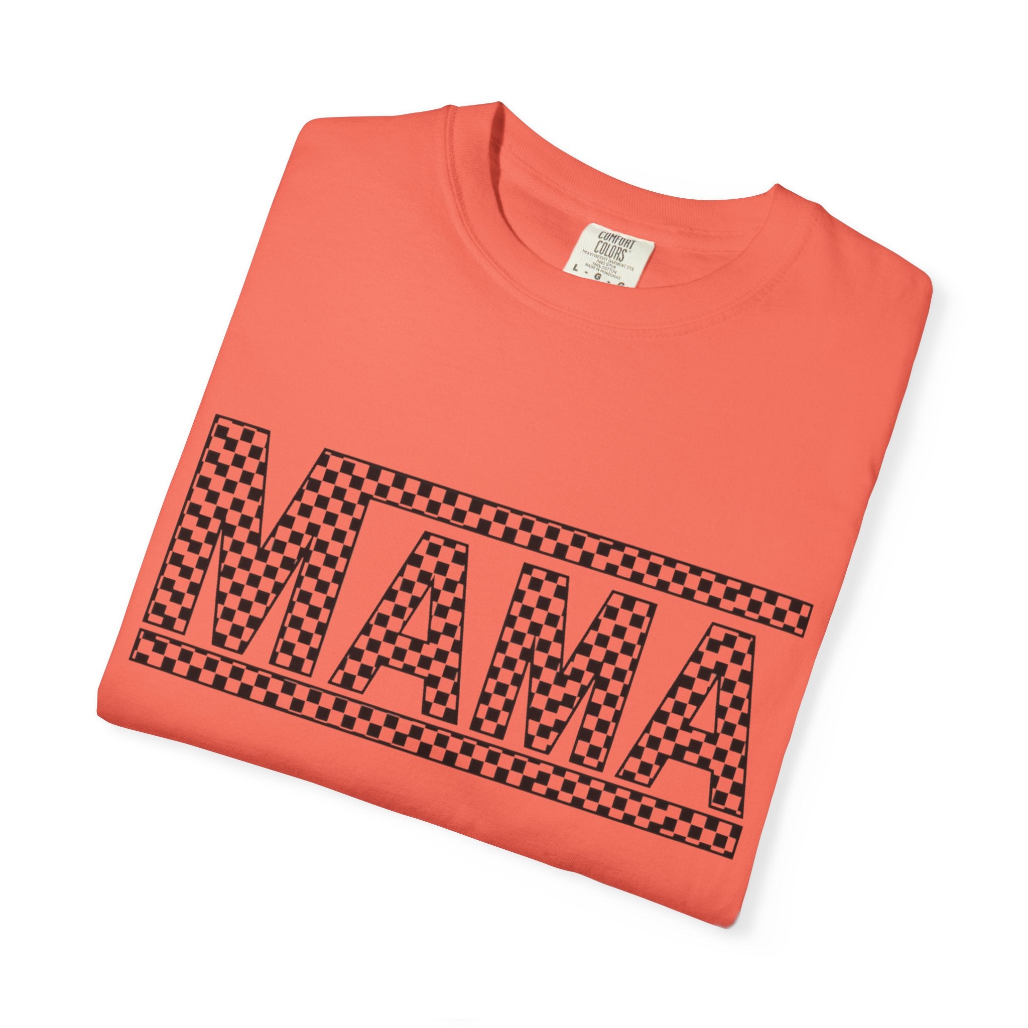 Checkered MAMA Logo T-shirt | Mama Typography Tee