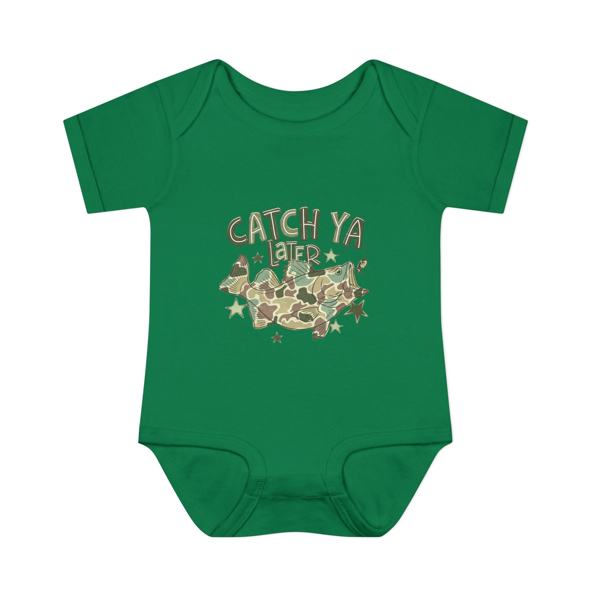 Infant Bodysuit - "Catch Ya Later" Camo Bat Graphic Baby Onesie