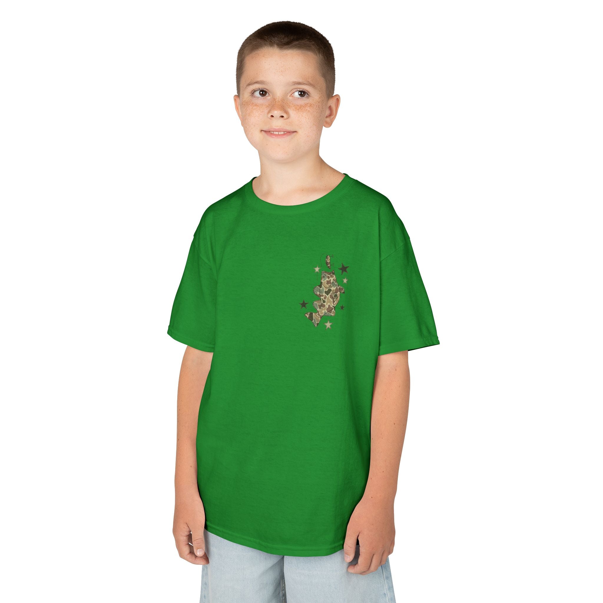 Kids Tee — "Catch Ya Later" Camo Shark Graphic