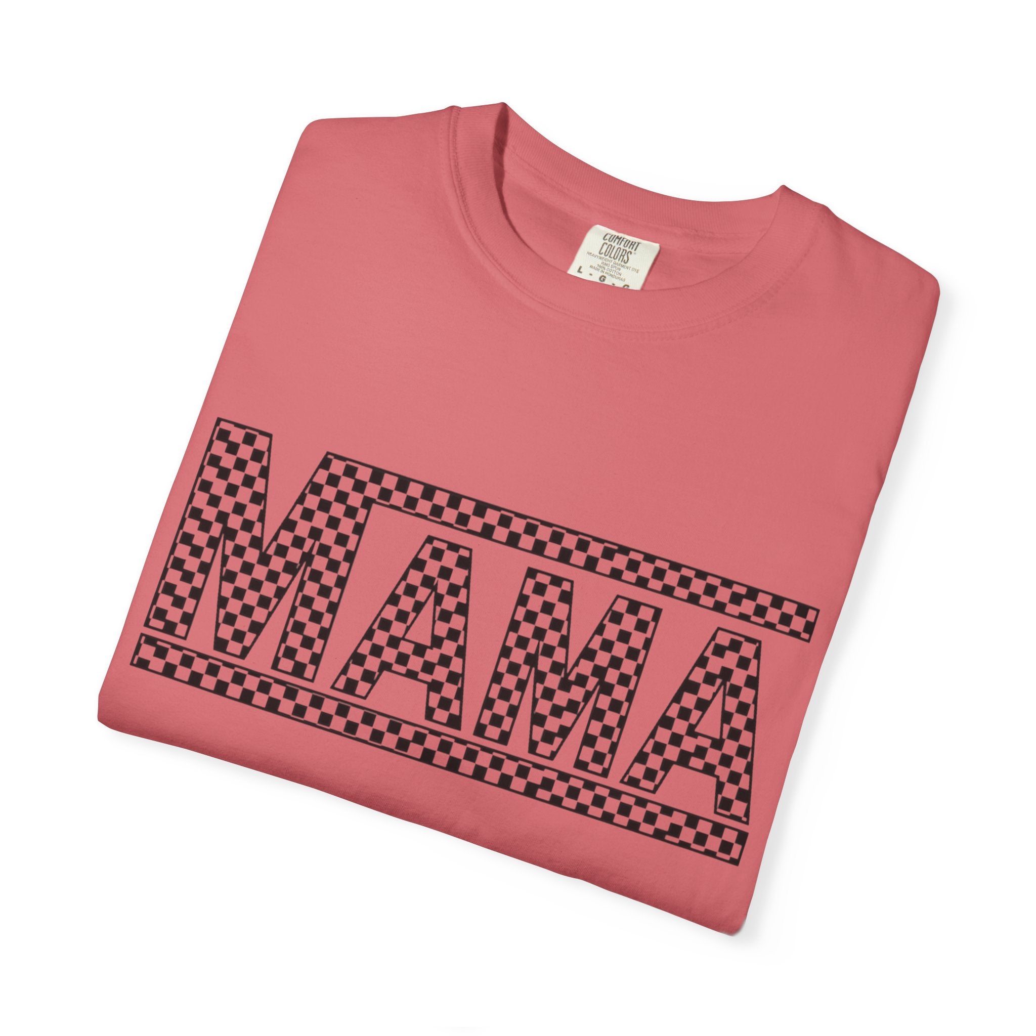 Checkered MAMA Logo T-shirt | Mama Typography Tee