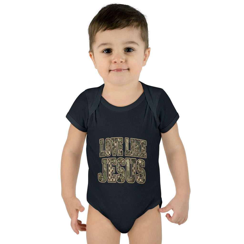 Infant Bodysuit - "Love Like Jesus" Camo Christian Baby Onesie
