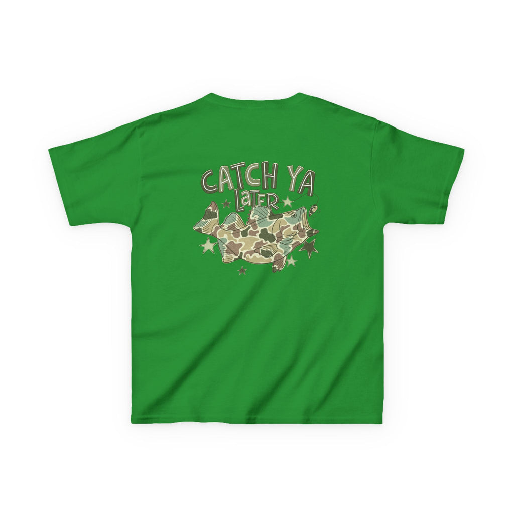 Kids Tee — "Catch Ya Later" Camo Shark Graphic