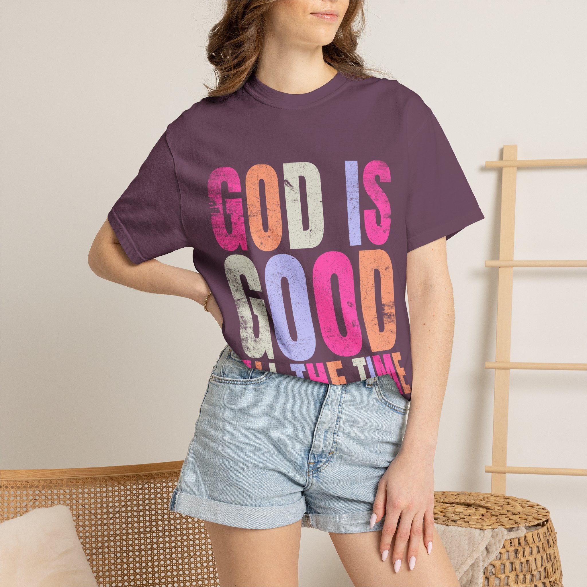 God Is Good All The Time T-Shirt — Pastel Christian Faith Tee