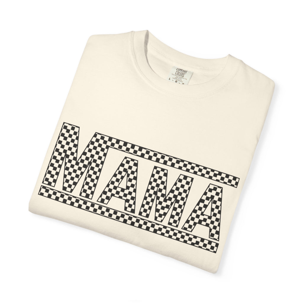 Checkered MAMA Logo T-shirt | Mama Typography Tee