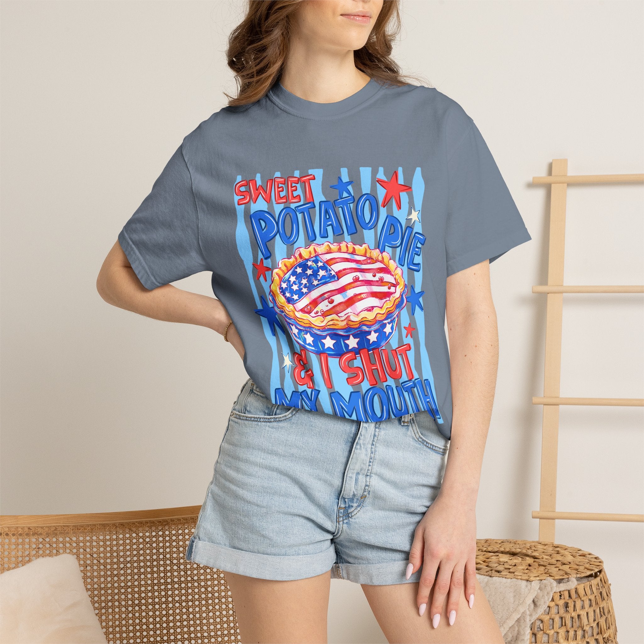 "Sweet Potato Pie & I Shut My Mouth" Patriotic  Tee
