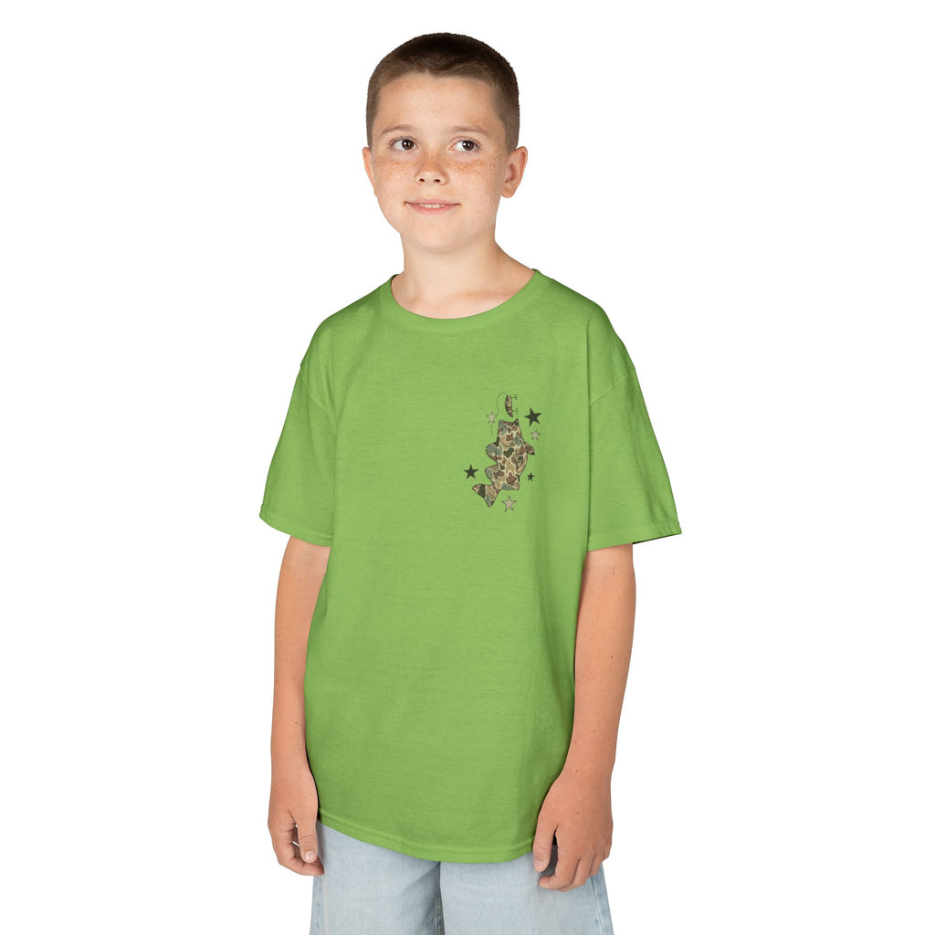 Kids Tee — "Catch Ya Later" Camo Shark Graphic
