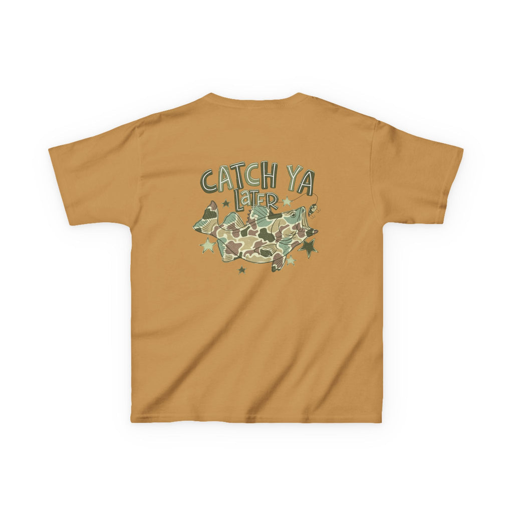 Kids Tee — "Catch Ya Later" Camo Shark Graphic
