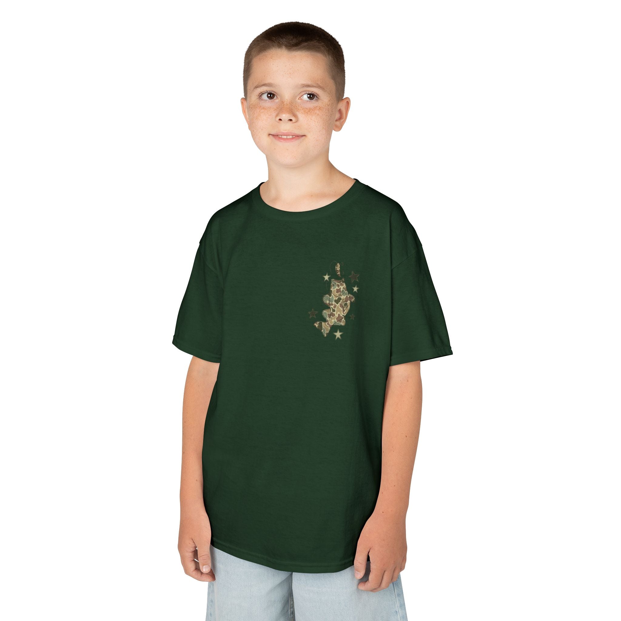 Kids Tee — "Catch Ya Later" Camo Shark Graphic