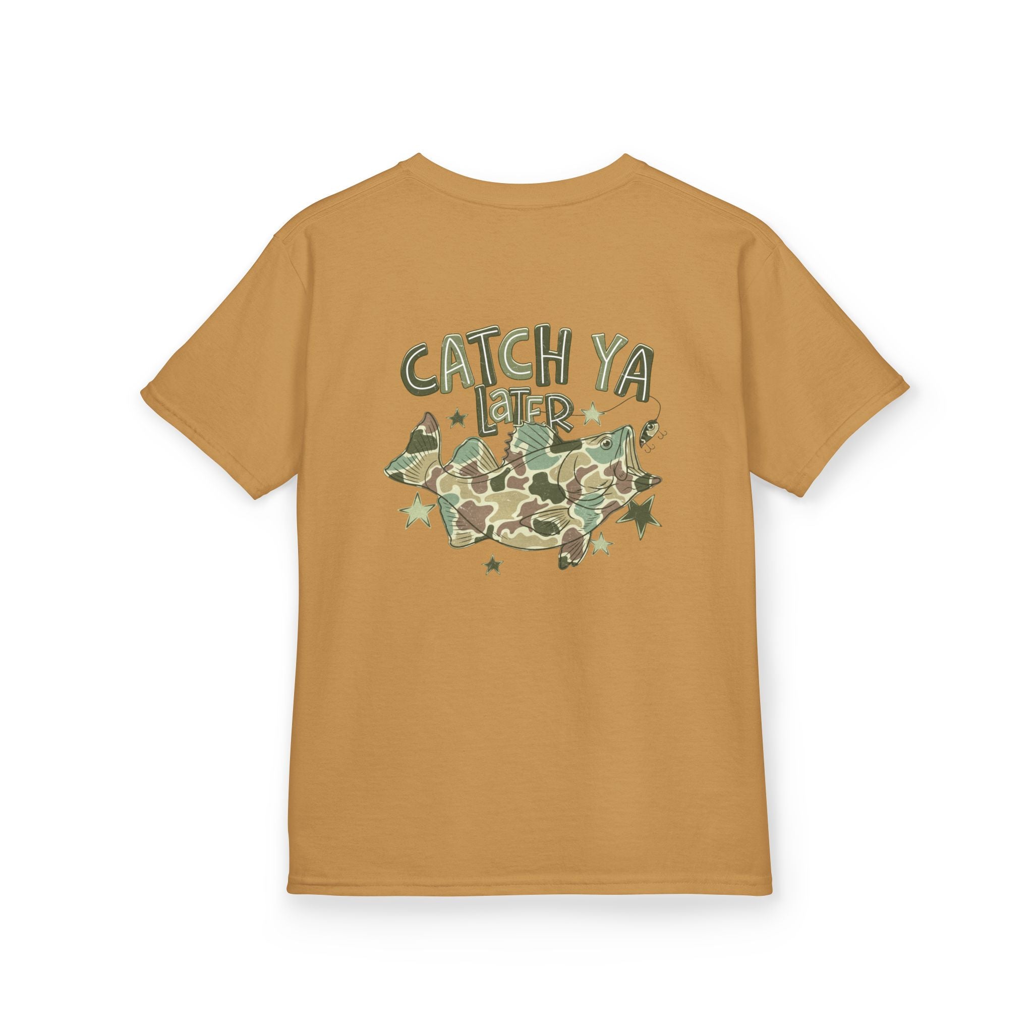 Kids Tee — "Catch Ya Later" Camo Shark Graphic