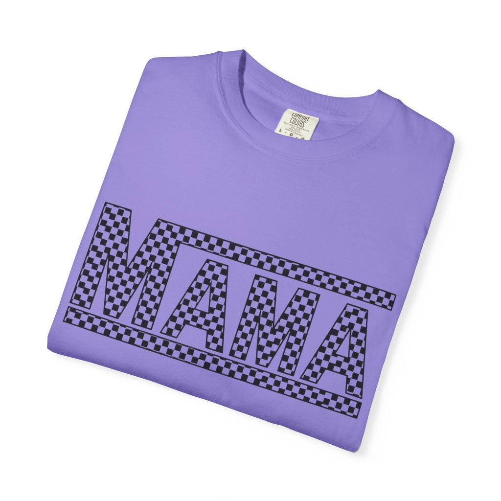 Checkered MAMA Logo T-shirt | Mama Typography Tee
