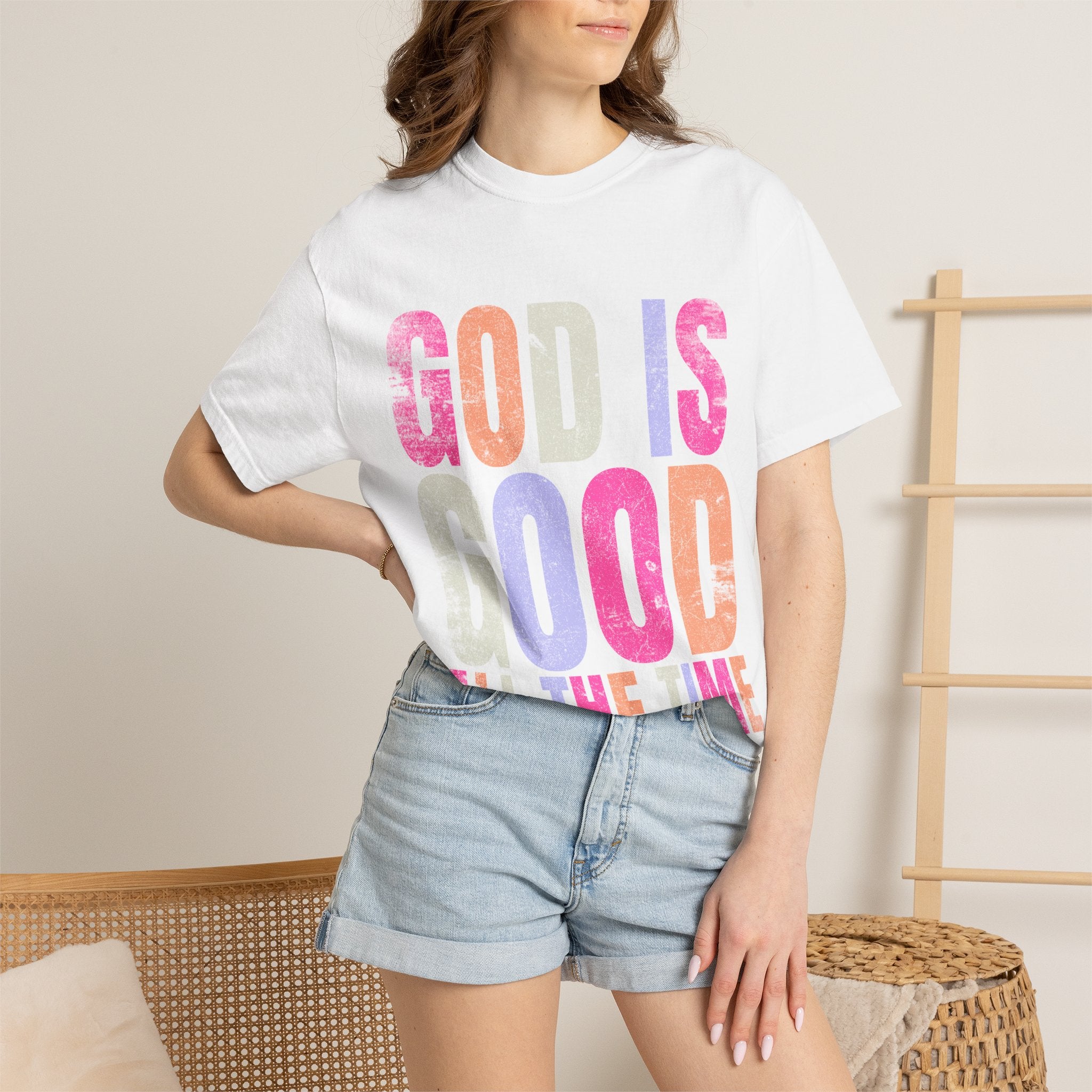 God Is Good All The Time T-Shirt — Pastel Christian Faith Tee