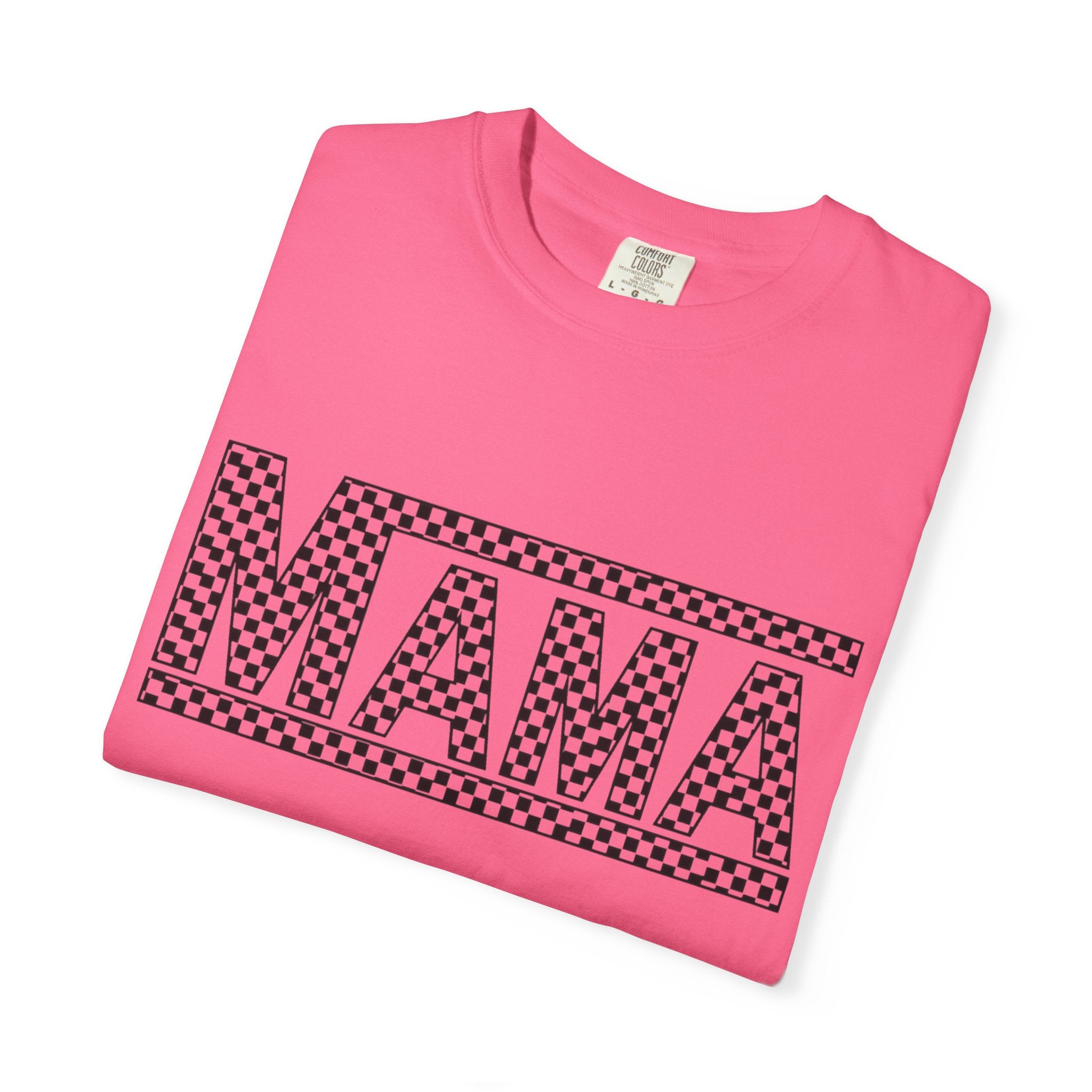 Checkered MAMA Logo T-shirt | Mama Typography Tee