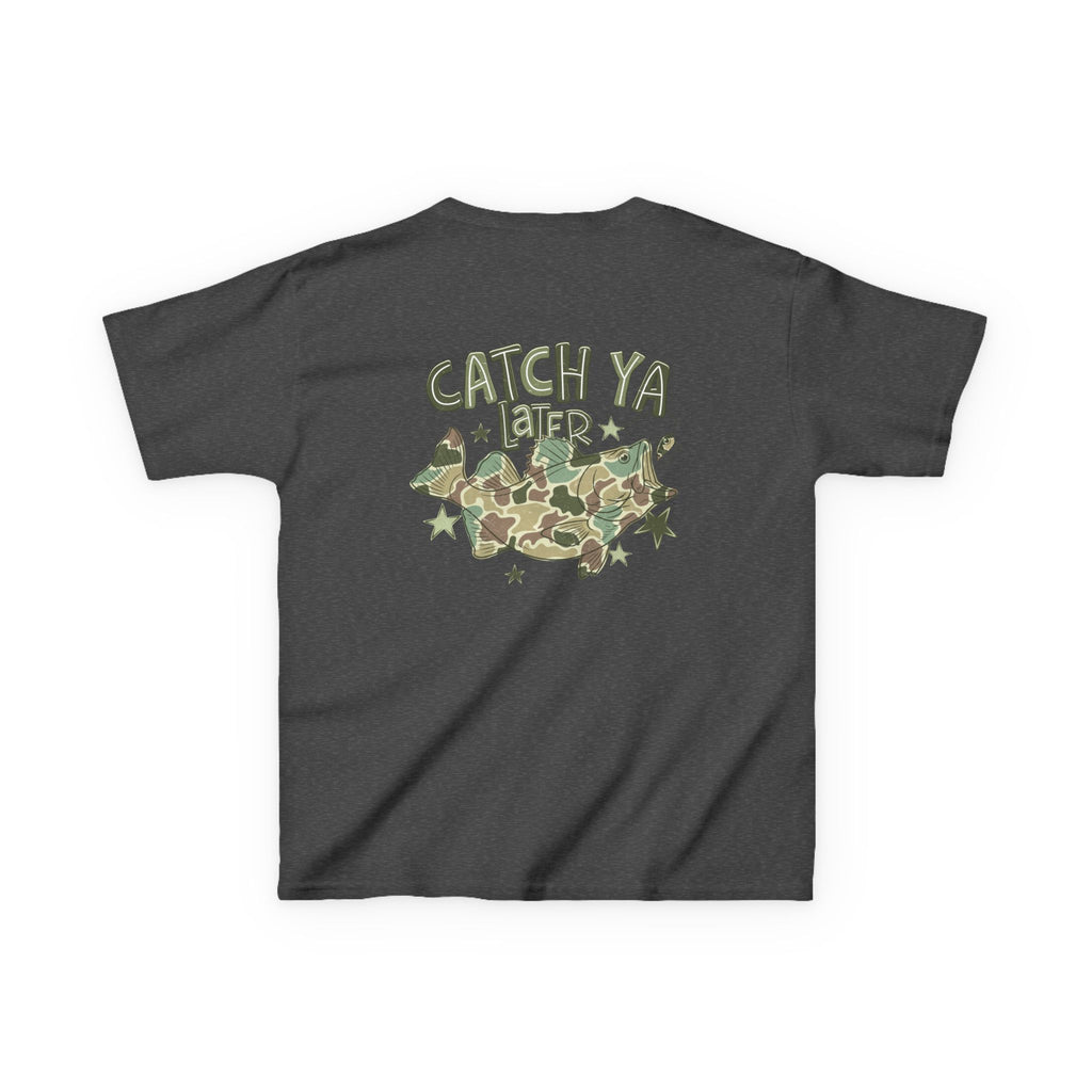 Kids Tee — "Catch Ya Later" Camo Shark Graphic