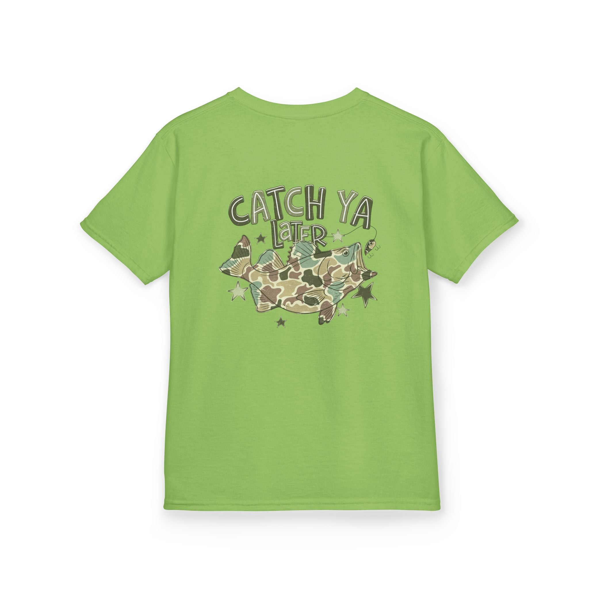 Kids Tee — "Catch Ya Later" Camo Shark Graphic