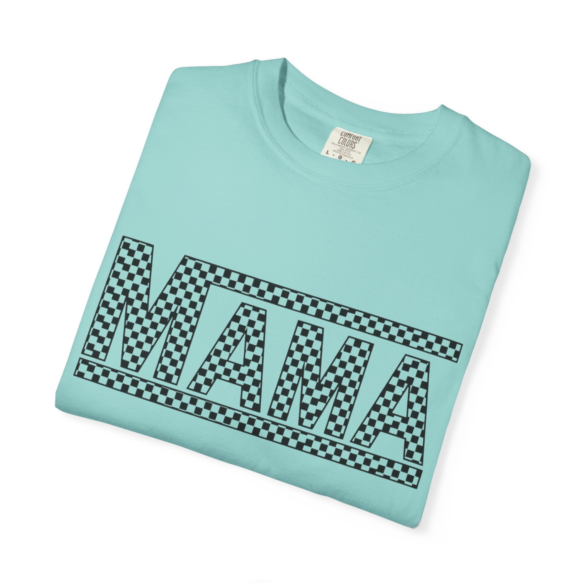 Checkered MAMA Logo T-shirt | Mama Typography Tee