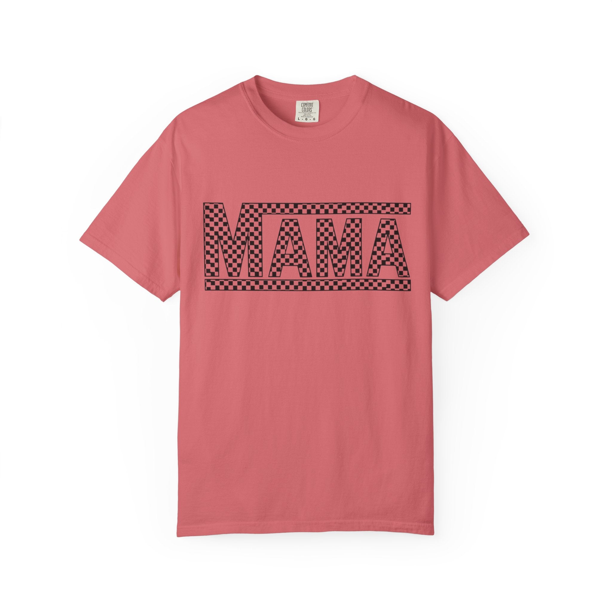 Checkered MAMA Logo T-shirt | Mama Typography Tee