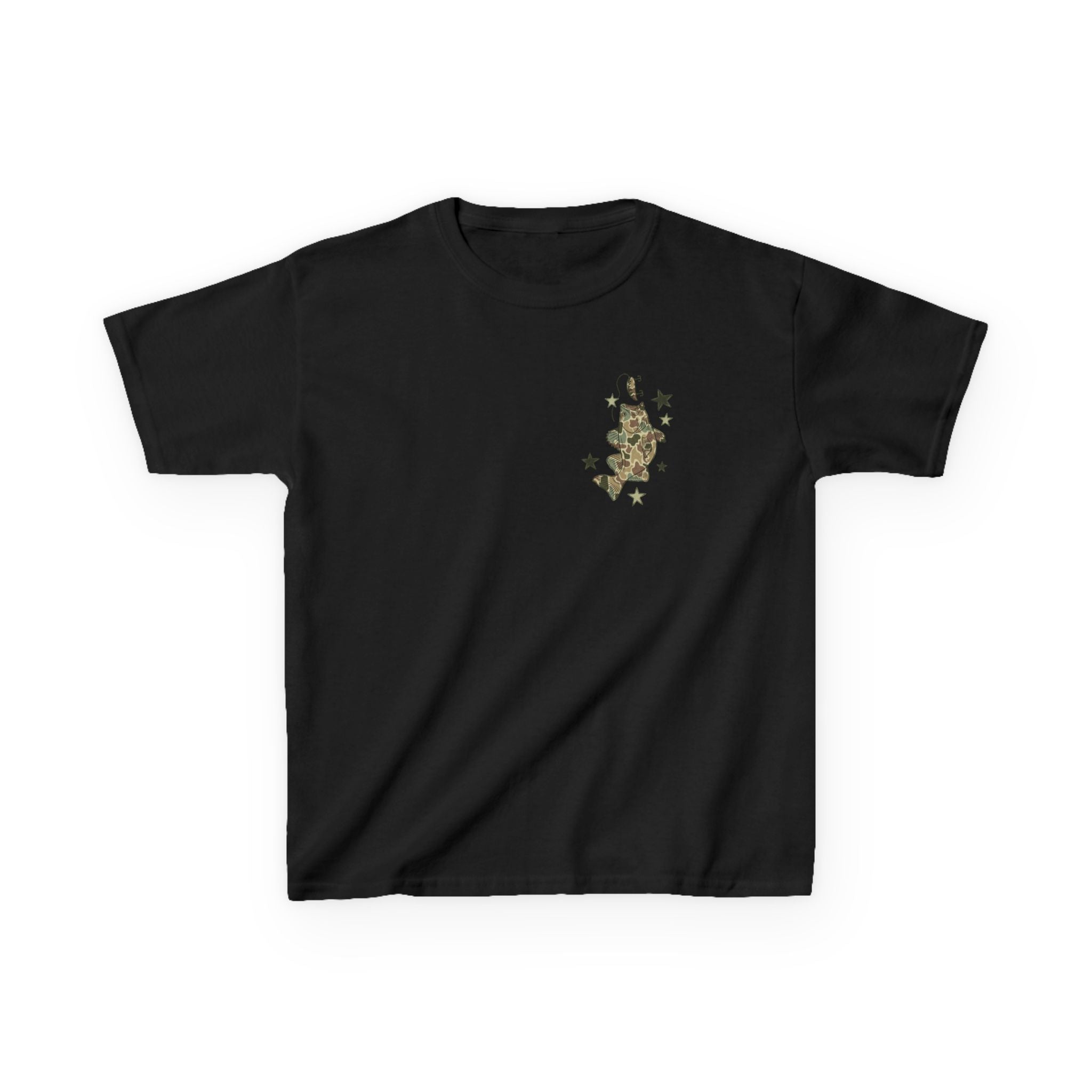Kids Tee — "Catch Ya Later" Camo Shark Graphic