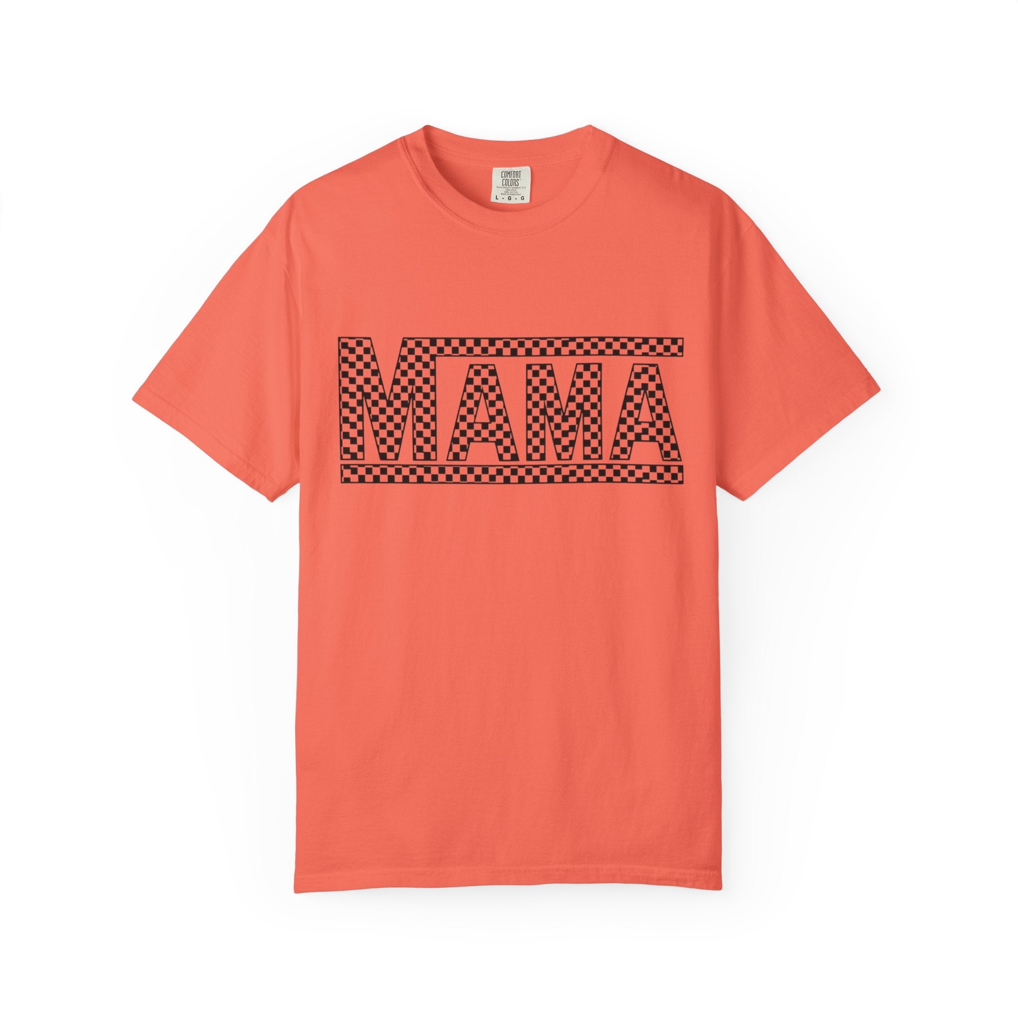 Checkered MAMA Logo T-shirt | Mama Typography Tee