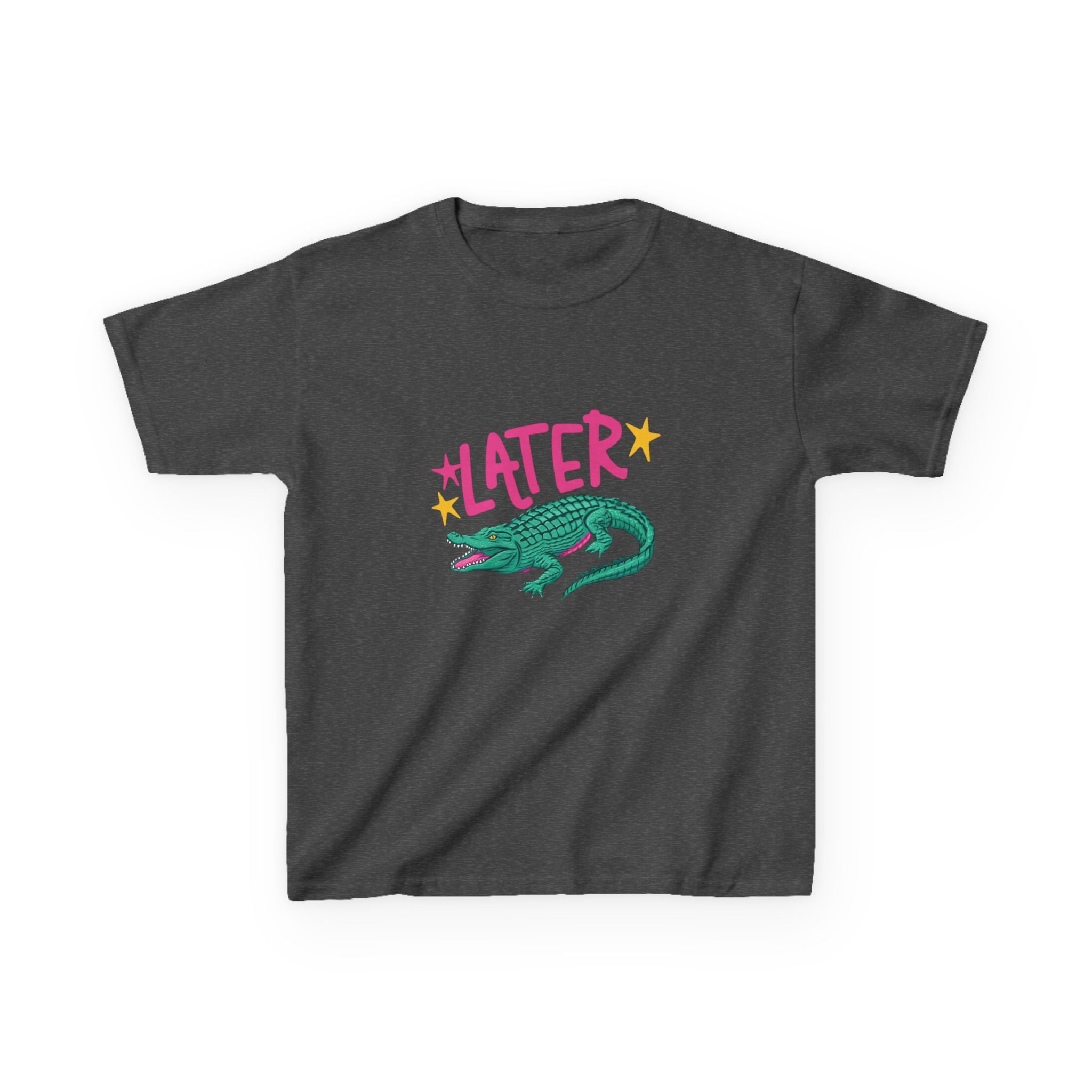 Kids Tee — Cute Crocodile Graphic “Later / After While” Youth T‑Shirt