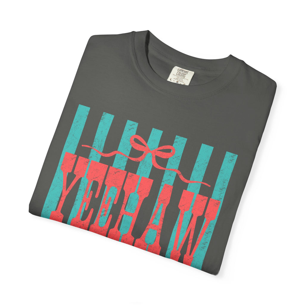 Yeehaw & Amen Graphic T-Shirt — Western Stripes Cowboy Faith Tee