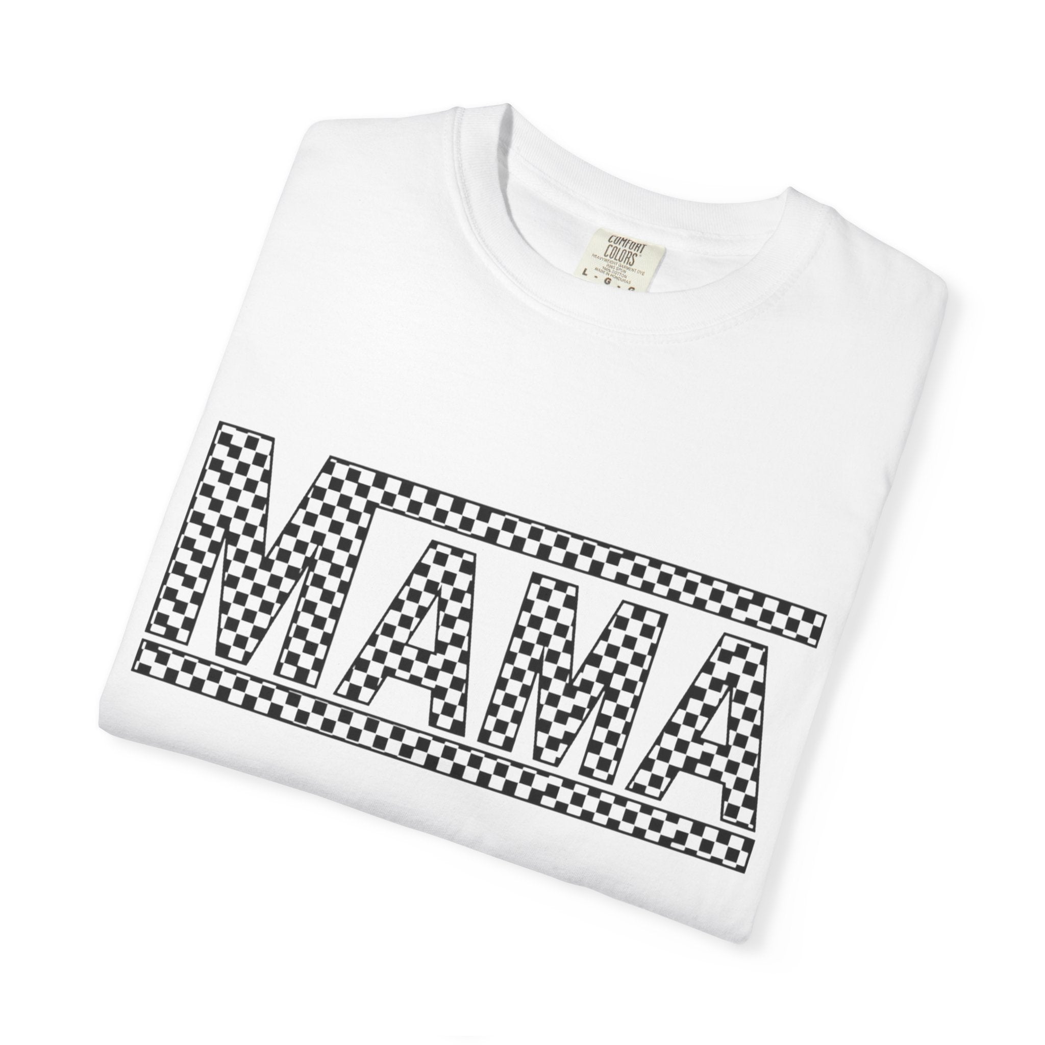 Checkered MAMA Logo T-shirt | Mama Typography Tee