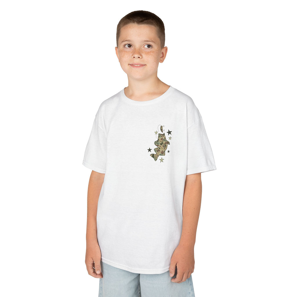Kids Tee — "Catch Ya Later" Camo Shark Graphic