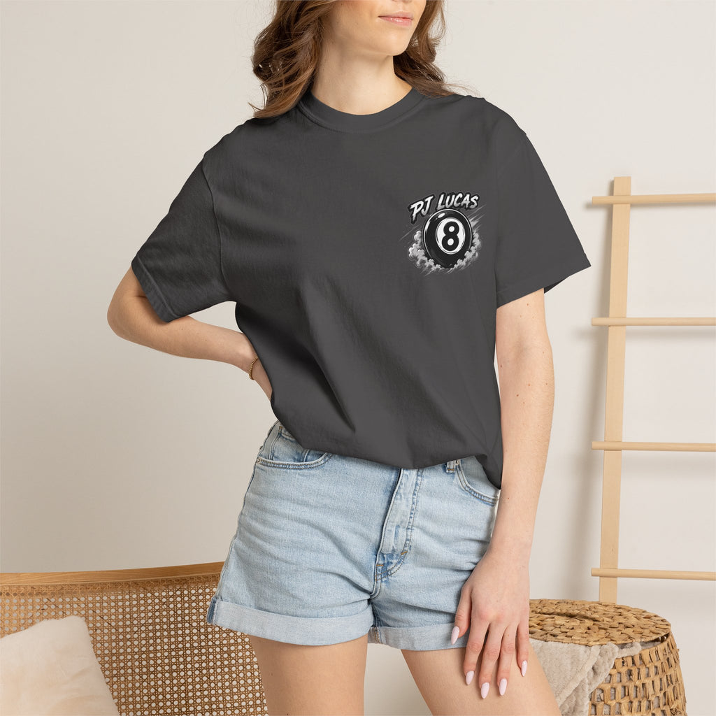 PJ Lucas Race Car T-Shirt — Vintage Black 8-Ball Dirt Track Tee