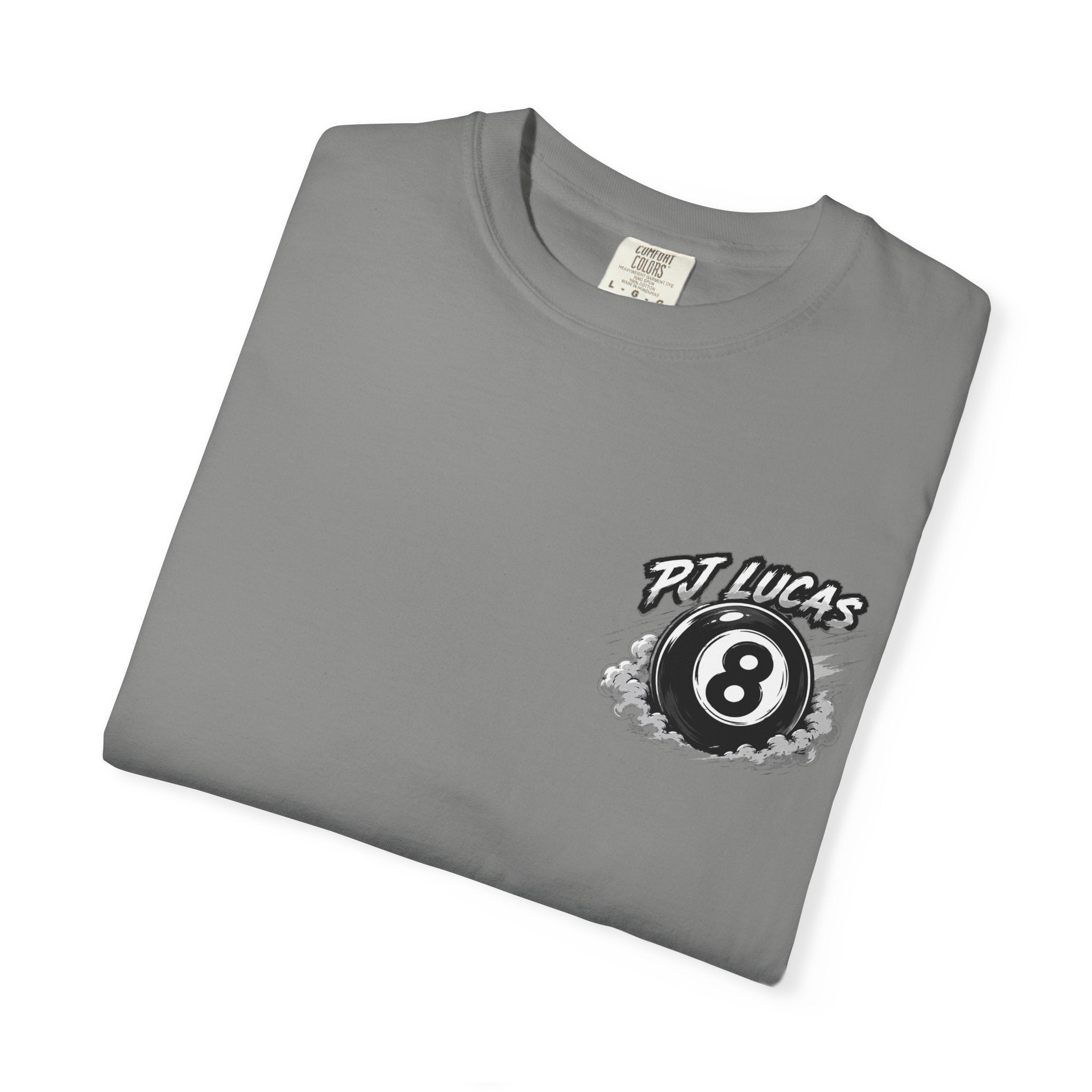 PJ Lucas Race Car T-Shirt — Vintage Black 8-Ball Dirt Track Tee