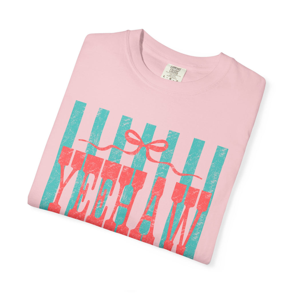 Yeehaw & Amen Graphic T-Shirt — Western Stripes Cowboy Faith Tee