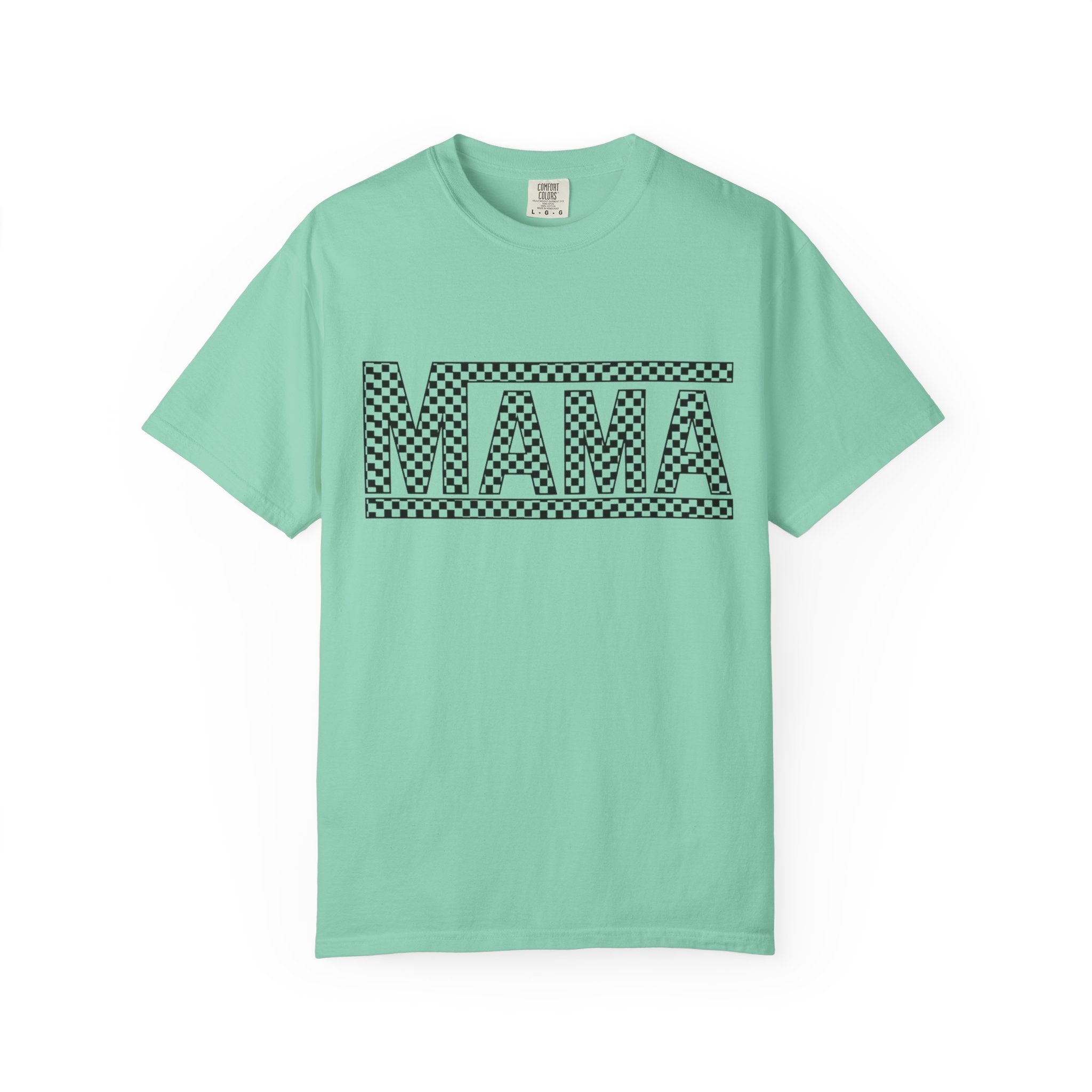 Checkered MAMA Logo T-shirt | Mama Typography Tee