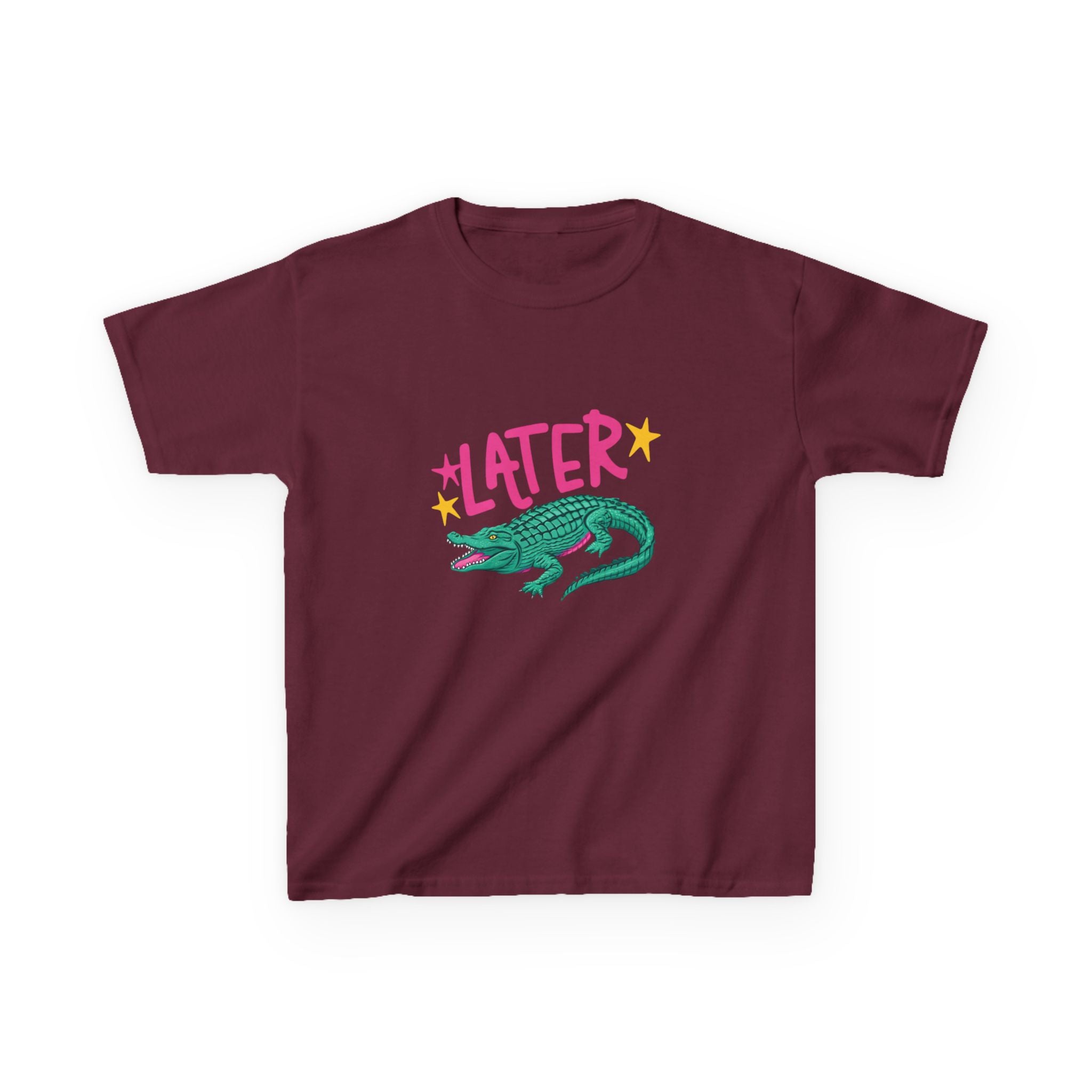 Kids Tee — Cute Crocodile Graphic “Later / After While” Youth T‑Shirt