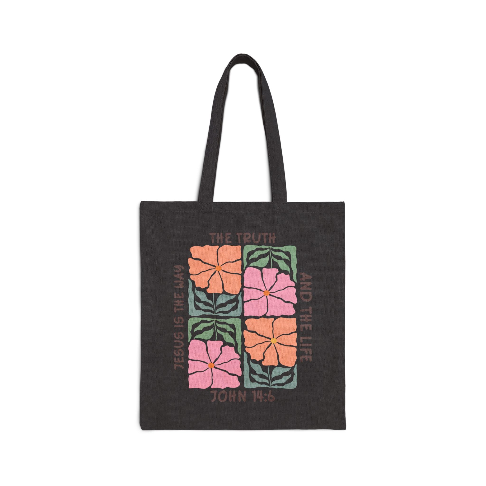 John 14:6 Floral Tote Bag – "The Truth and the Life" Canvas Shopper