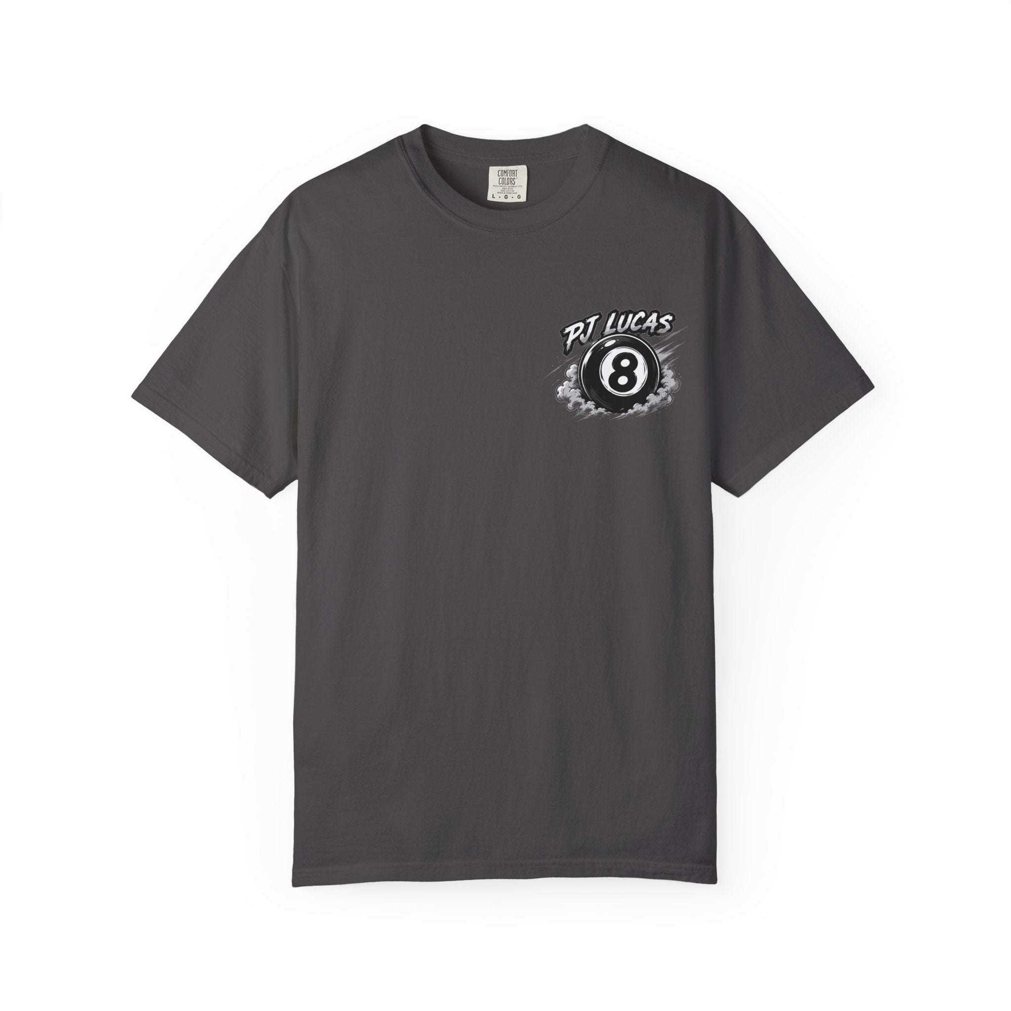 PJ Lucas Race Car T-Shirt — Vintage Black 8-Ball Dirt Track Tee