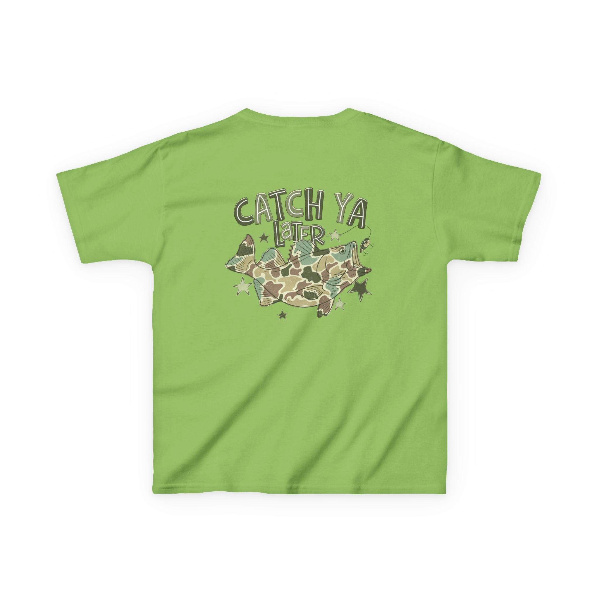 Kids Tee — "Catch Ya Later" Camo Shark Graphic