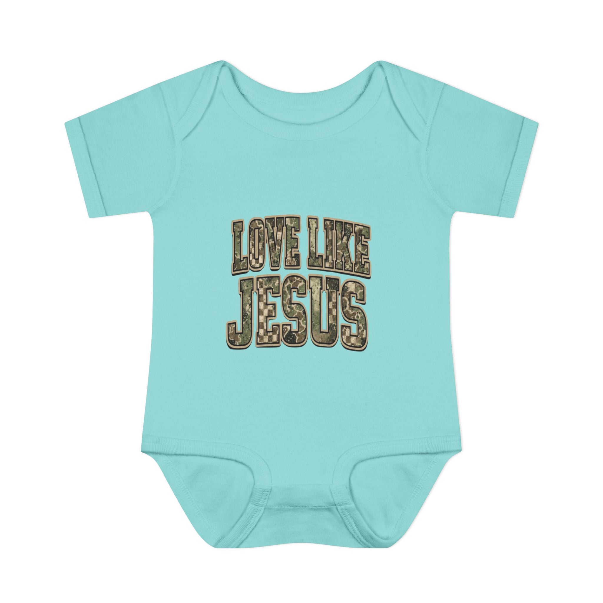 Infant Bodysuit - "Love Like Jesus" Camo Christian Baby Onesie