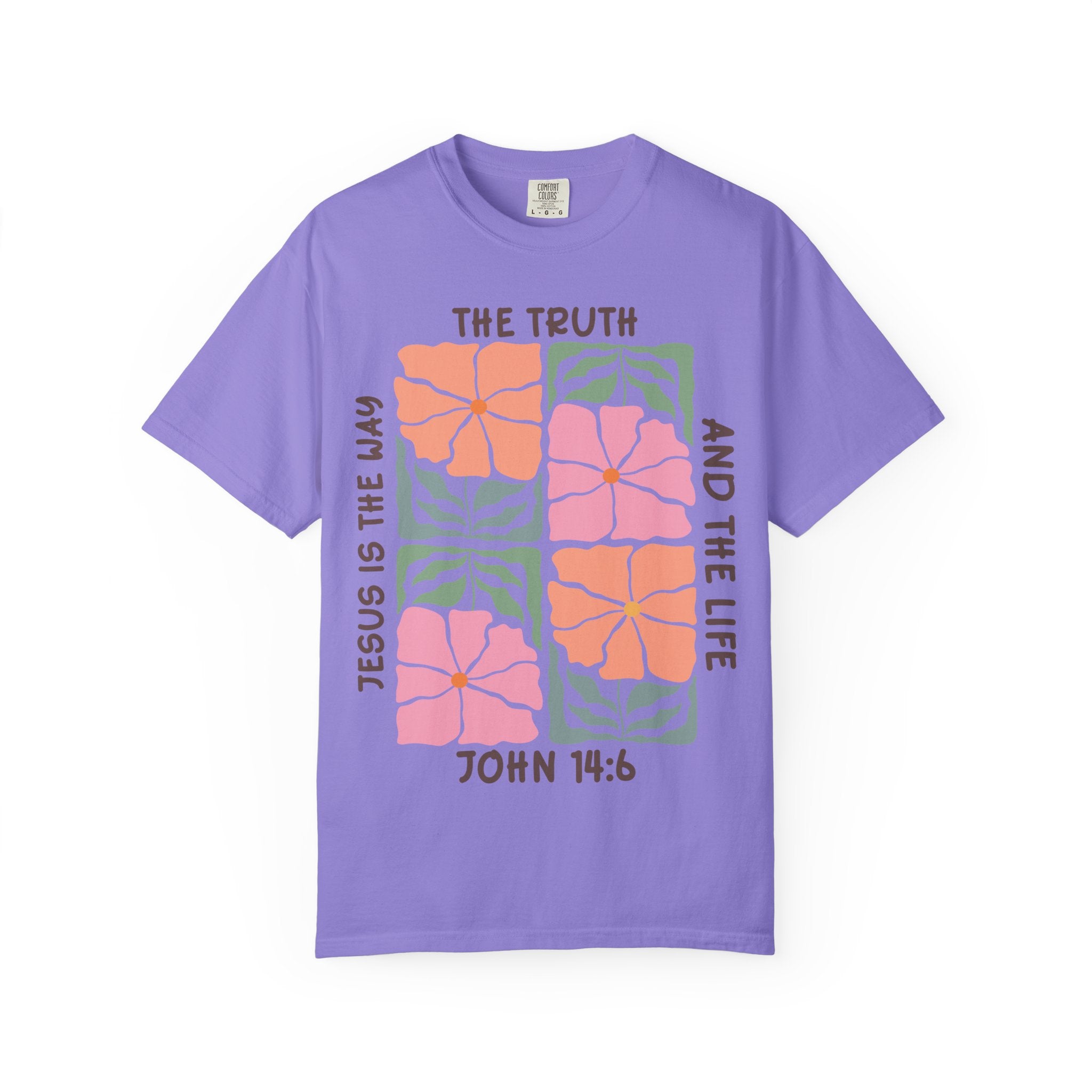 Christian Floral T-Shirt — "The Truth and the Life" John 14:6 Graphic Tee