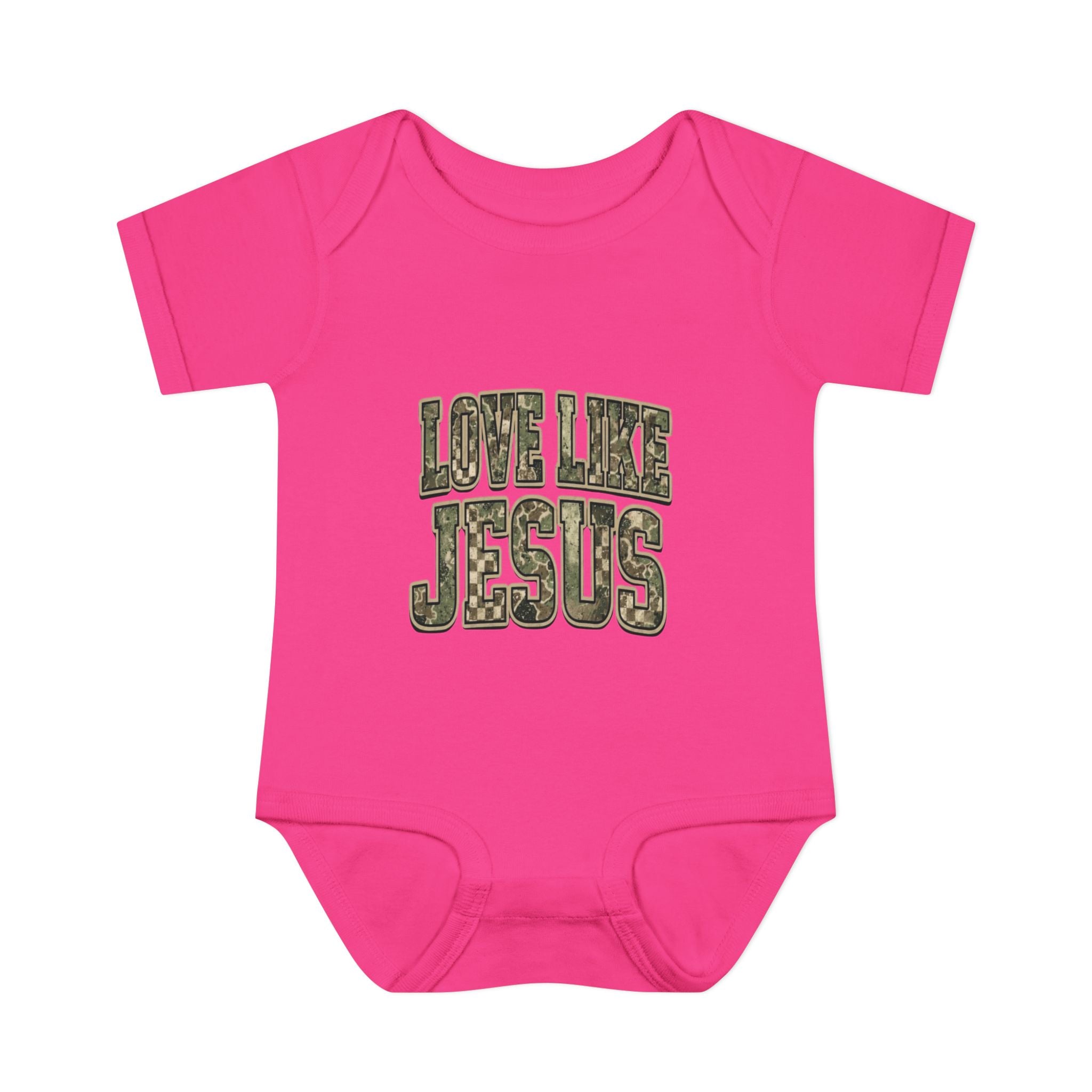 Infant Bodysuit - "Love Like Jesus" Camo Christian Baby Onesie